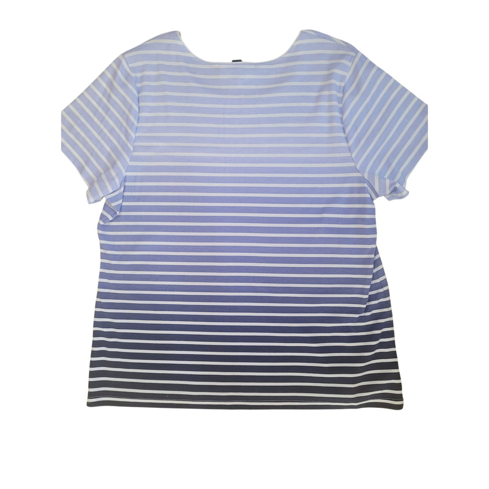Other Karen Scott Blu/Wht Striped Shirt Flip Flop Design NWOT 2X Size XXL / US 16-18 / IT 52-54 - 4 Thumbnail