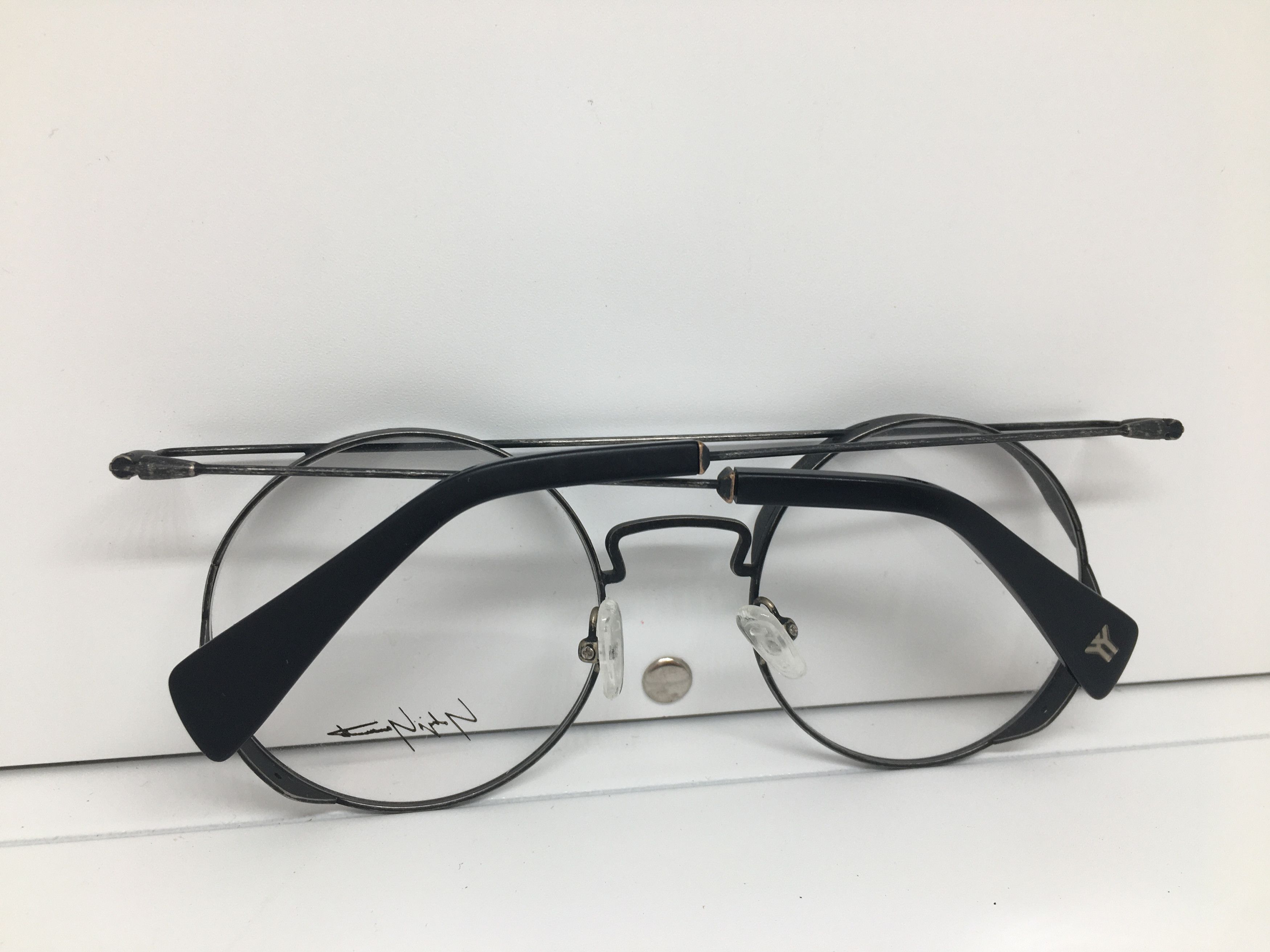 Yohji Yamamoto Yohji Yamamoto YY7019 Antique Silver Round Eyeglasses Frame Size ONE SIZE - 8 Thumbnail
