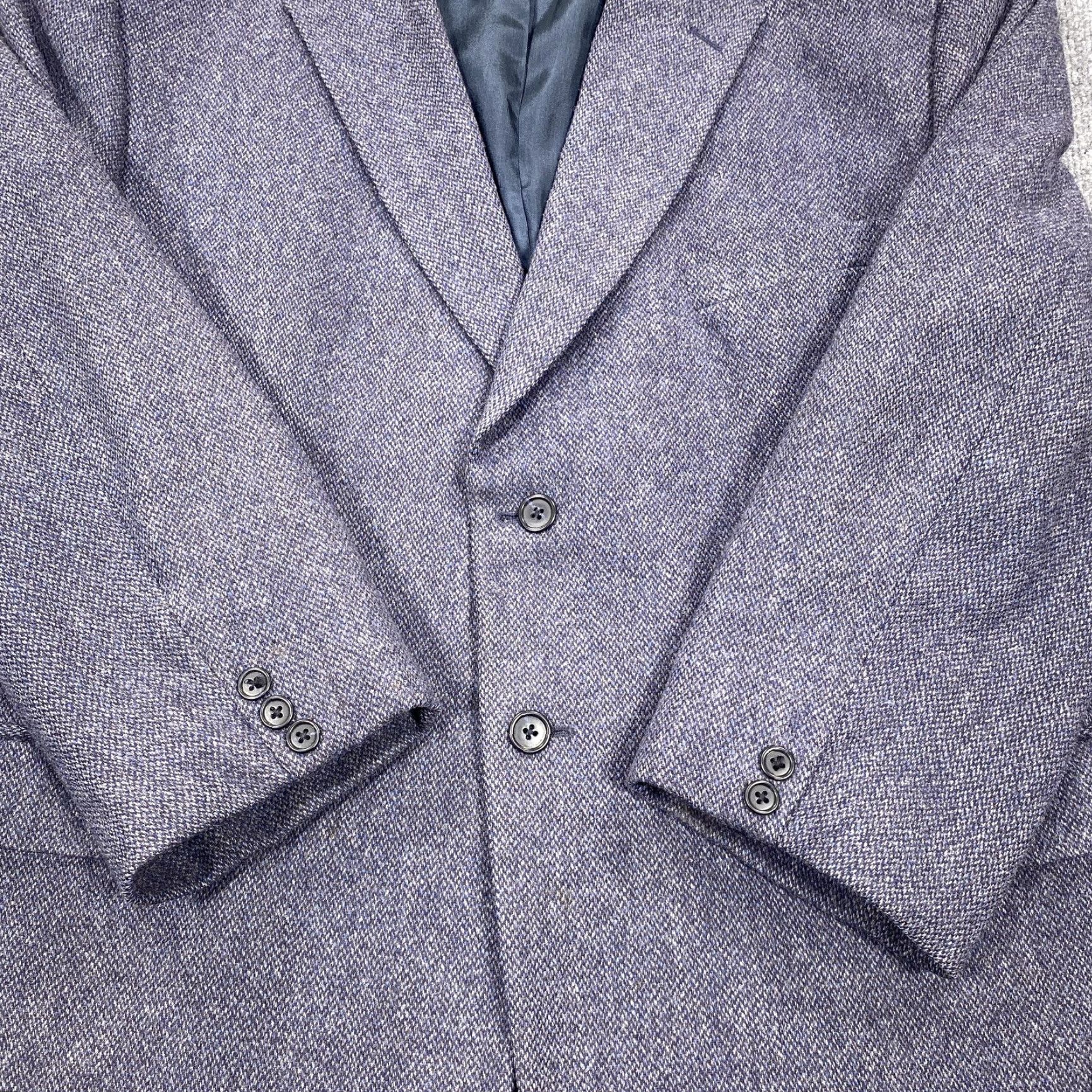 Vintage Towncraft Sport Coat Mens 48R Blue Tweed Wool Herringbone Two Button Jacket Coat Long Sleeve Notch Lapel Business Casual Vintage No Size US M / EU 48-50 / 2 - 2 Thumbnail