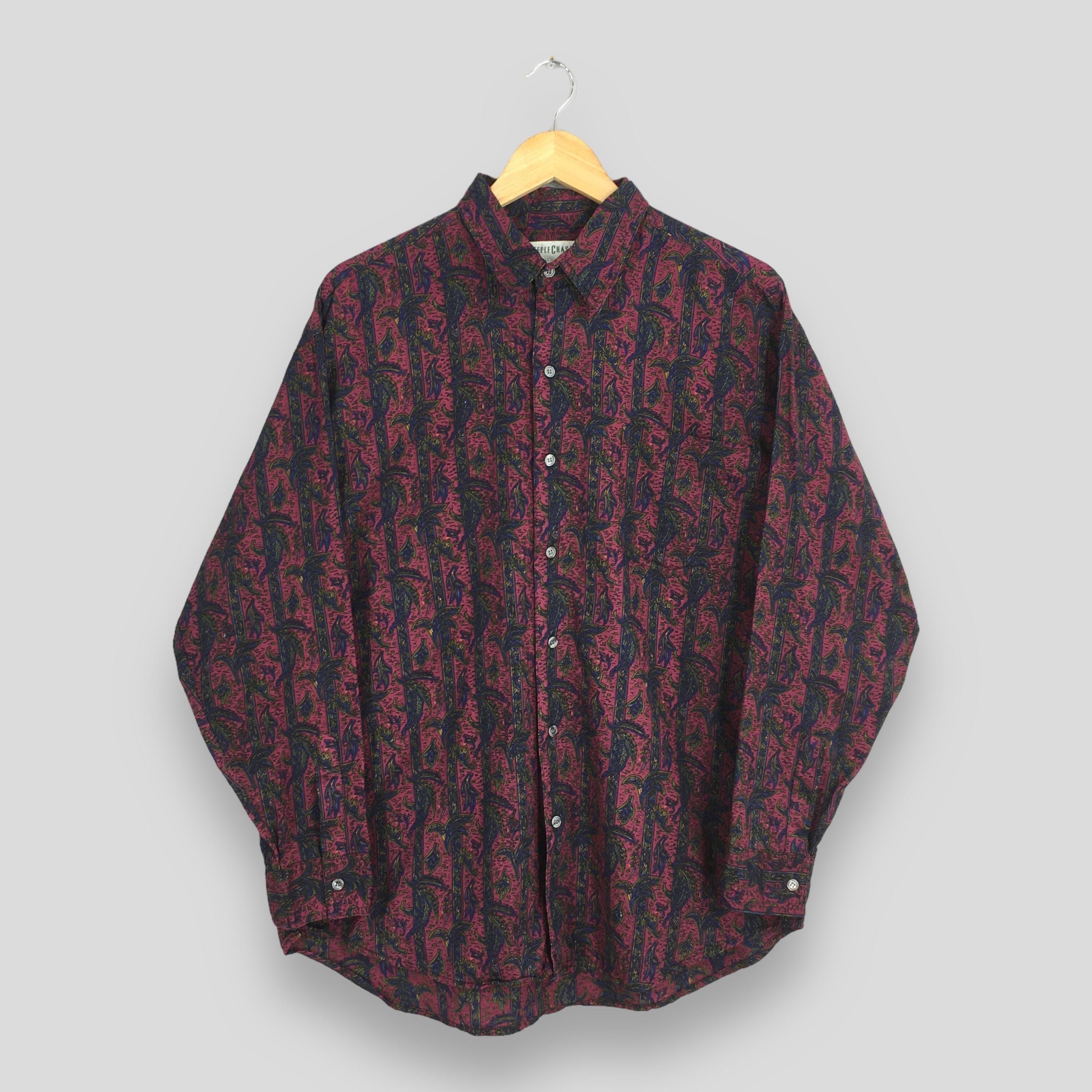 Flannel × Vintage Vintage Abstract Red Floral Casual Flannel Shirt Large Size US L / EU 52-54 / 3 - 1 Thumbnail