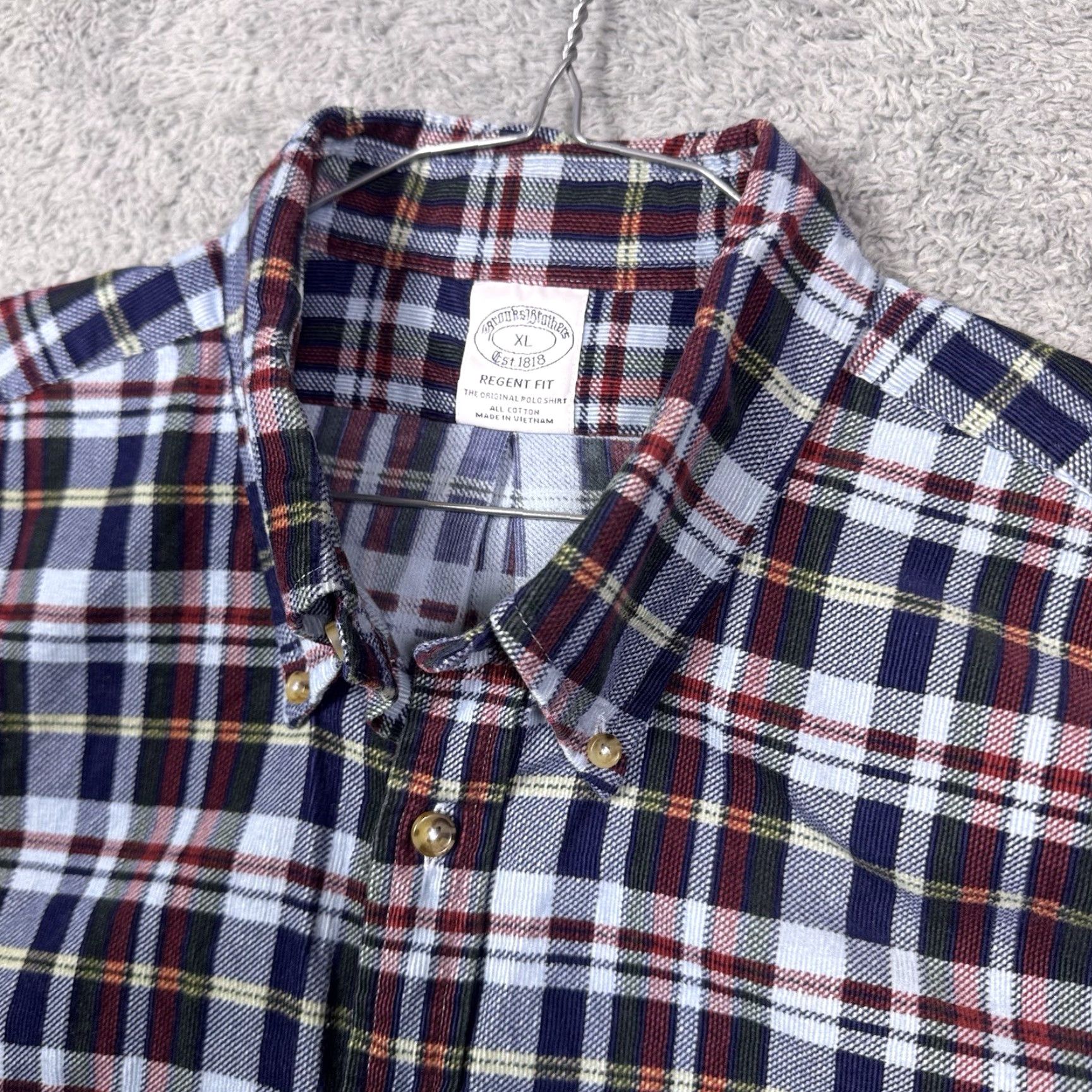 Brooks Brothers Brooks Brothers Corduroy Shirt Mens XL Multicolor Plaid 1818 Button-Up Long Sleeve Casual Regular Shirt Size US XL / EU 56 / 4 - 7 Thumbnail