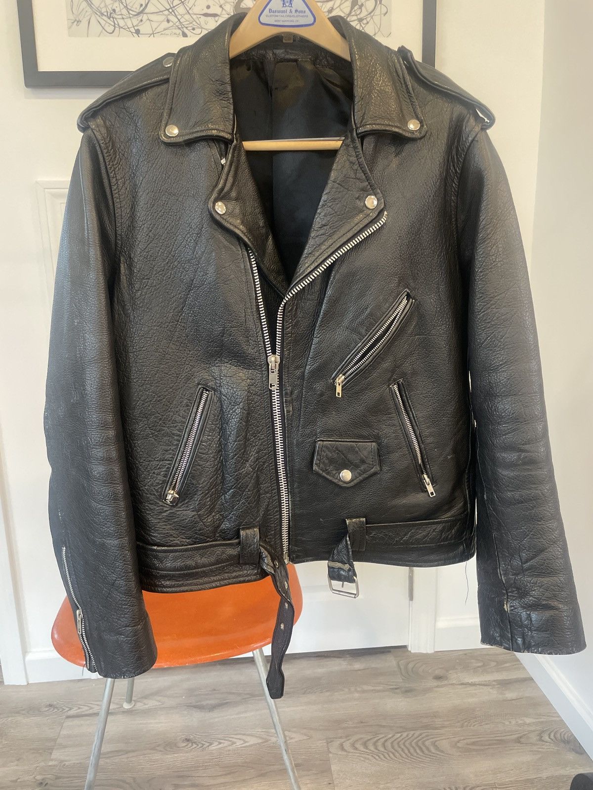 Vintage Vintage Leather Biker Jacket Size US XL / EU 56 / 4 - 1 Thumbnail