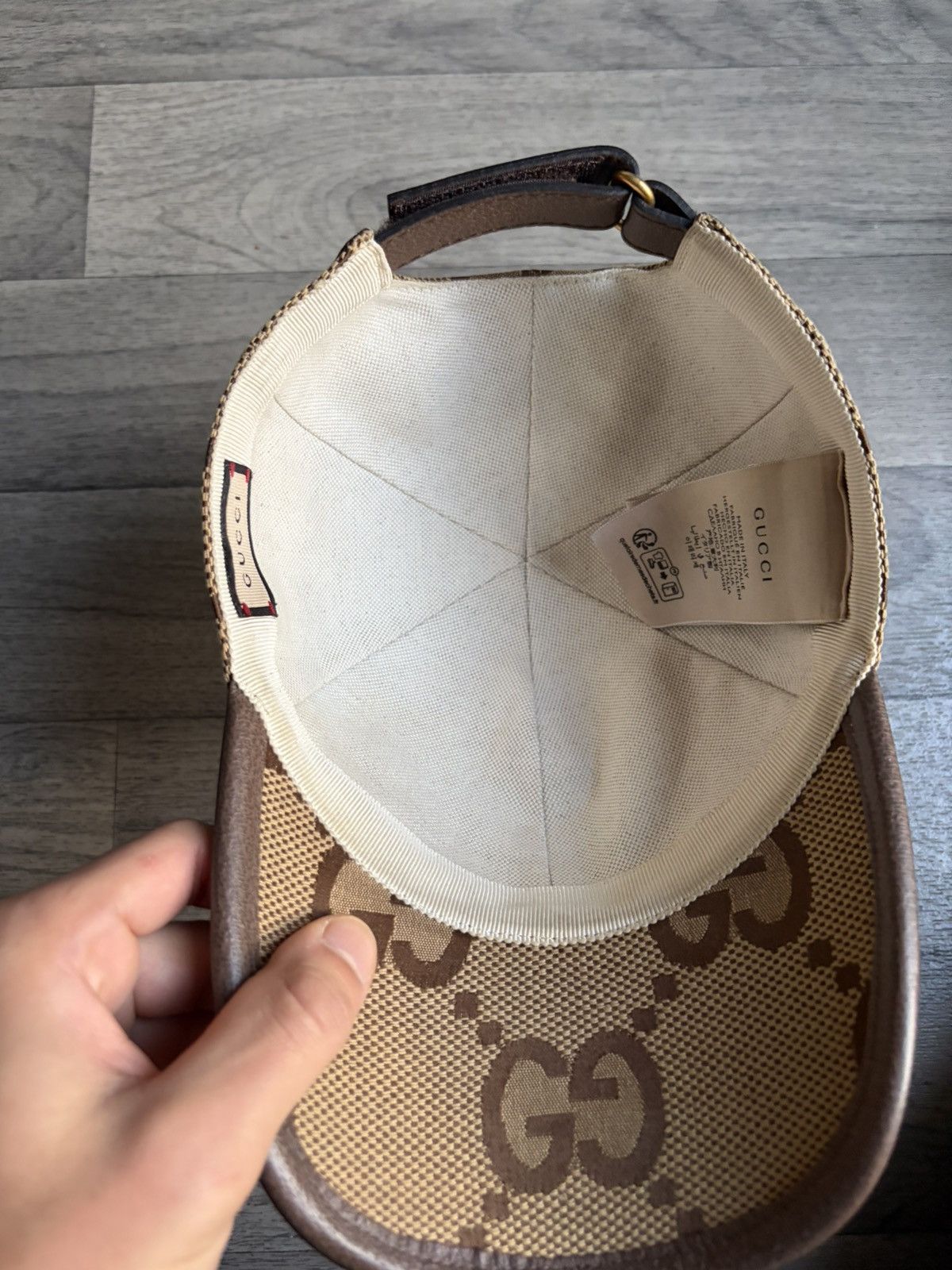 Gucci Gucci GG Canvas Monogram Cap – Beige/Brown – Size XS Size ONE SIZE - 7 Thumbnail
