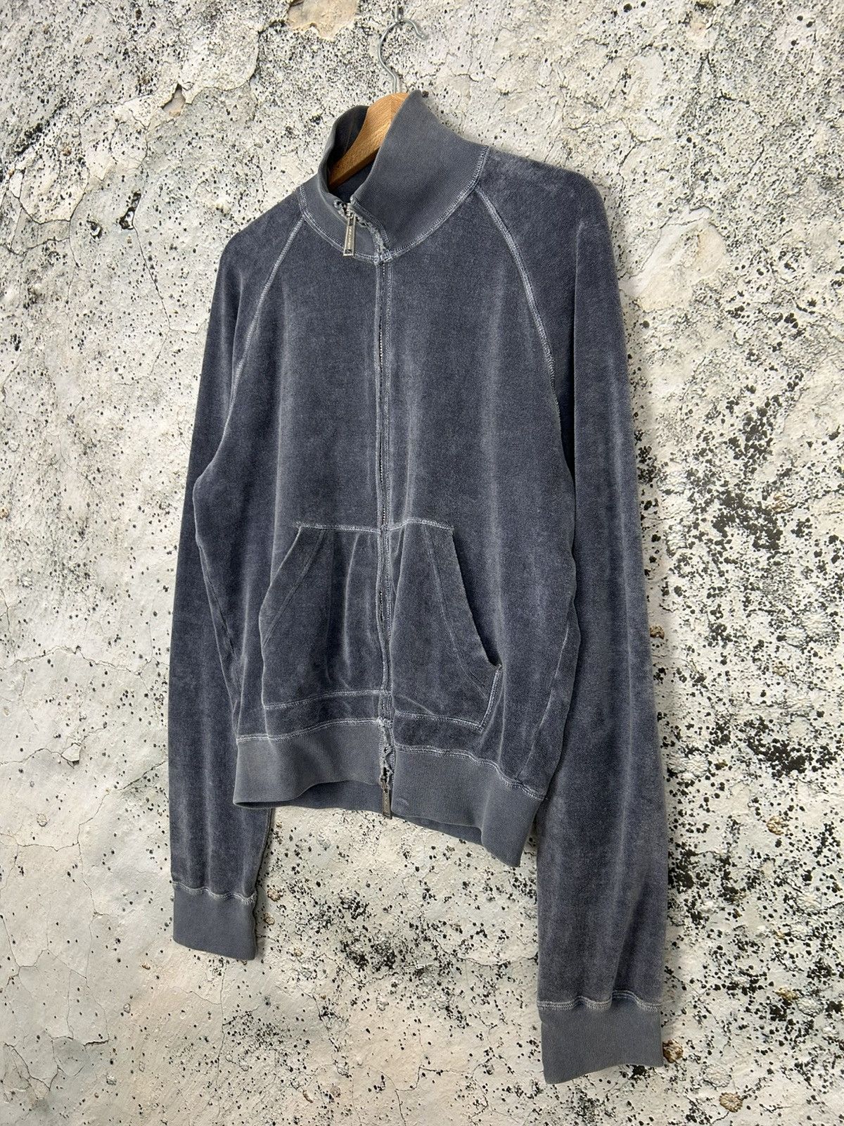 Designer Vintage Dsquared2 Velvet Y2K Zip Sweatshirt Designer Rare Size US L / EU 52-54 / 3 - 2 Thumbnail