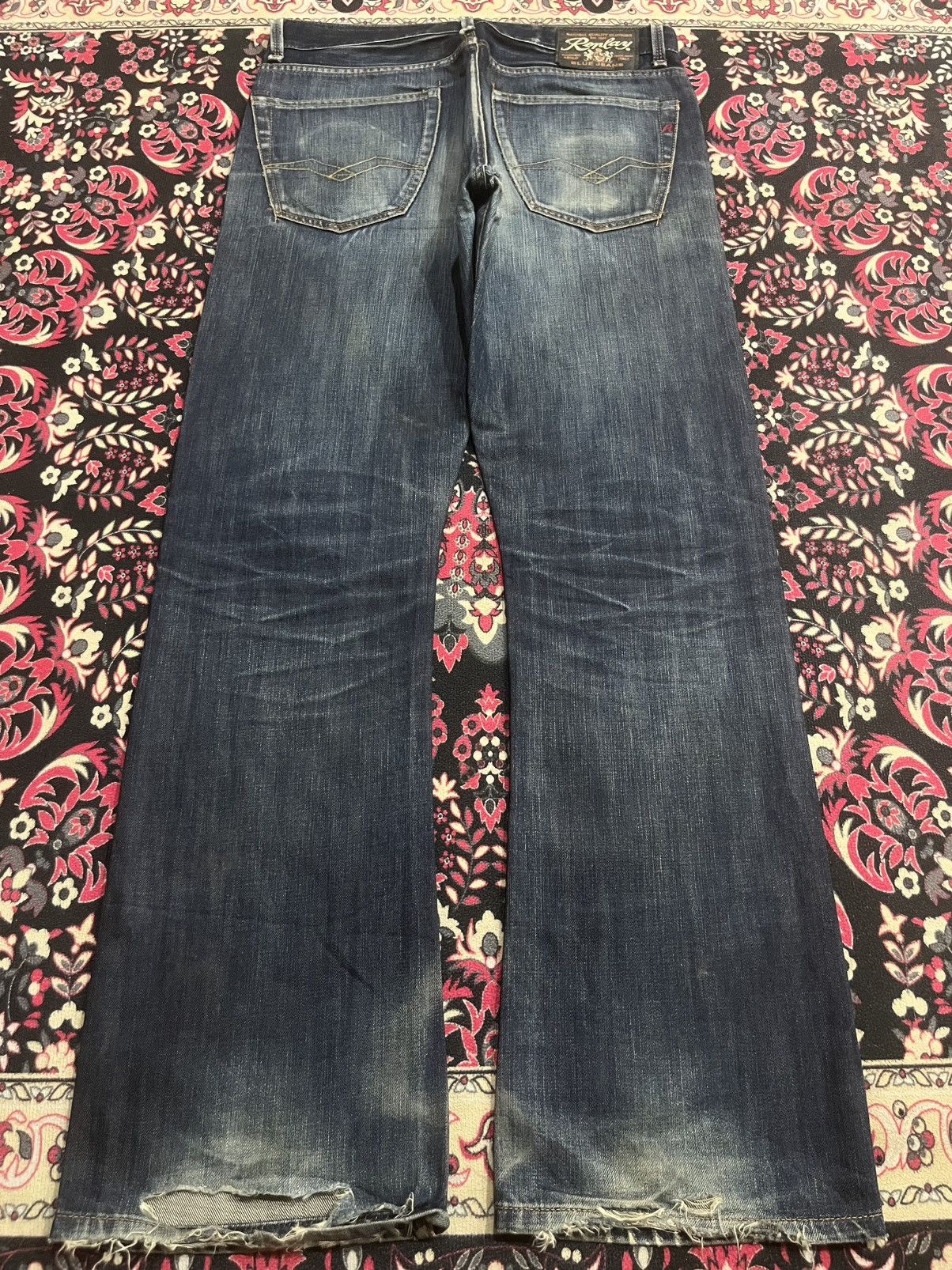 Replay Vintage Replay Dark Blue Faded Washed Buttonfly Flare Jeans Size US 32 / EU 48 - 2 Thumbnail