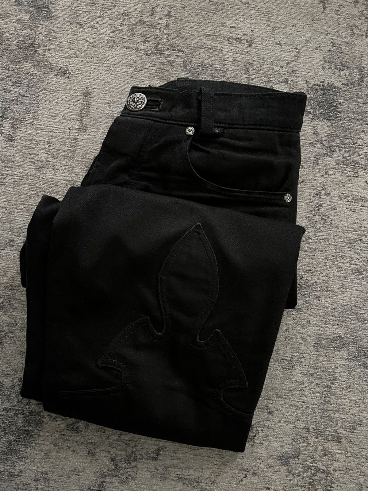 Chrome Hearts Chrome hearts fleurknee black denim jeans SOLD DONT BUY Size US 29 - 8 Thumbnail