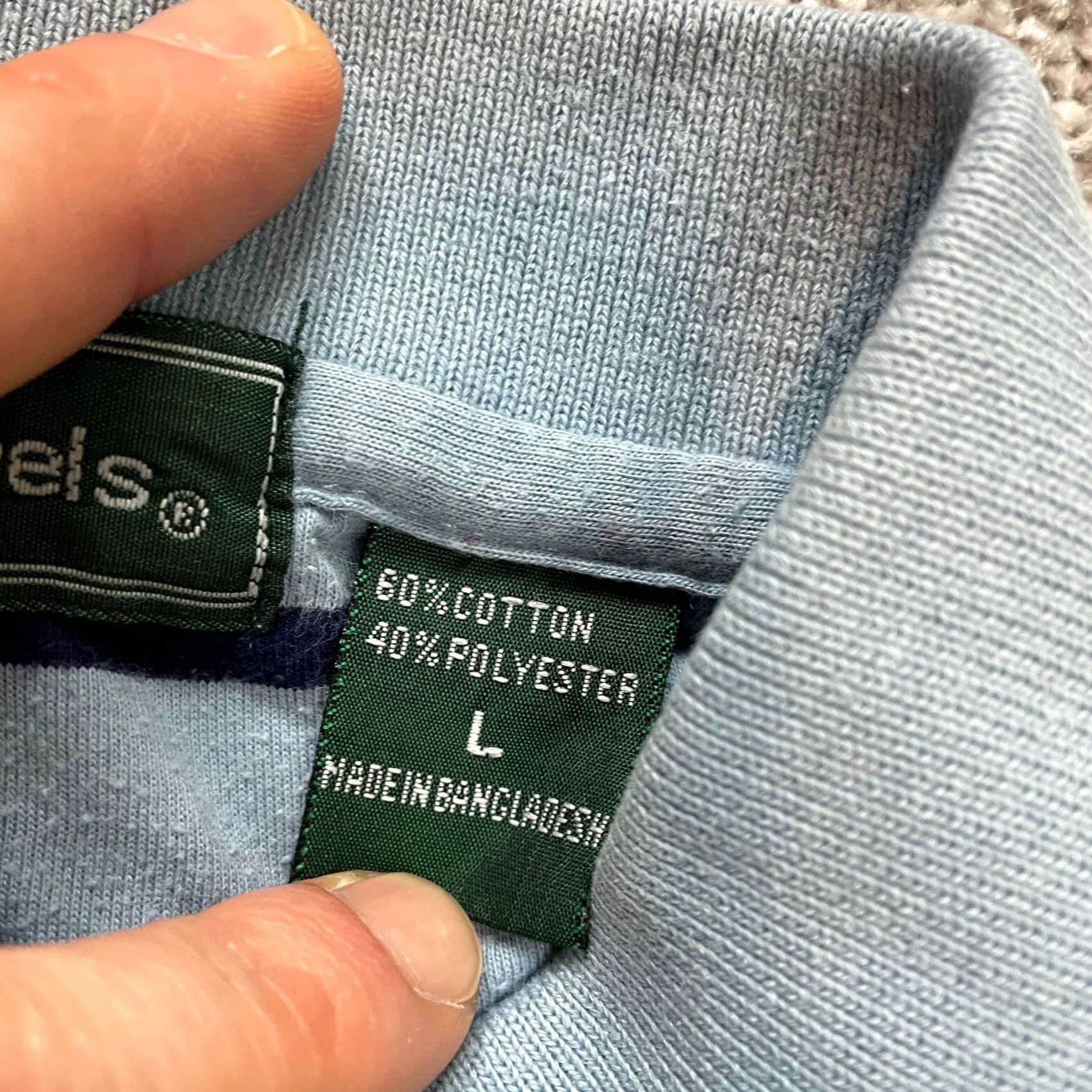 Vintage VINTAGE Carl Michaels Polo Shirt Mens L Light Blue Striped Pocket Collared Rugby Size US L / EU 52-54 / 3 - 5 Thumbnail