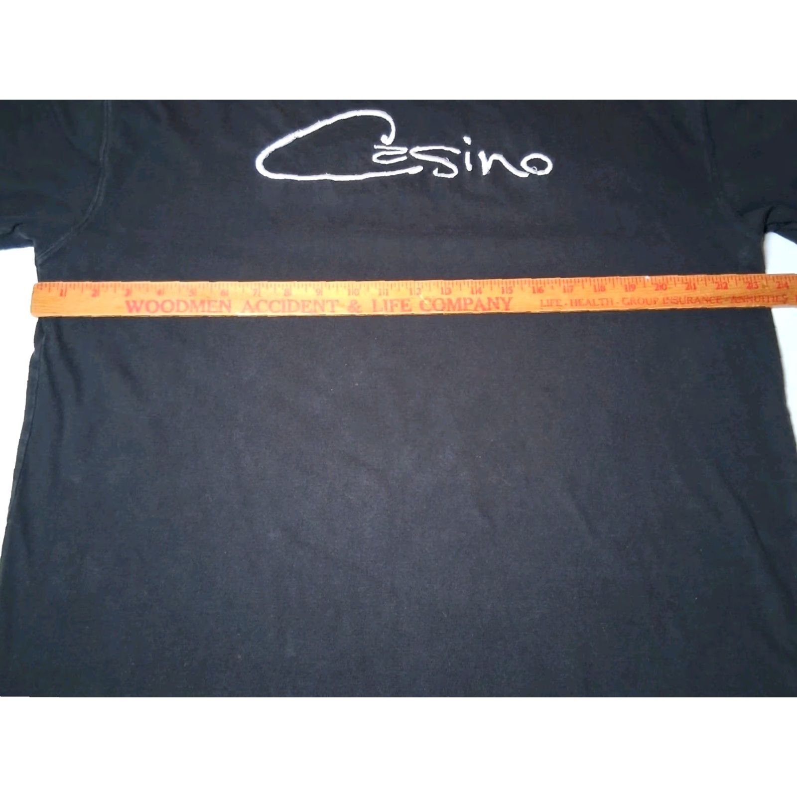Vintage VINTAGE Luxe-T Casino Sports Shirt Men L Black Embroidered Gambling 1990s T-Shirt Crew Neck Short Sleeve Cotton Knit Size US L / EU 52-54 / 3 - 4 Thumbnail