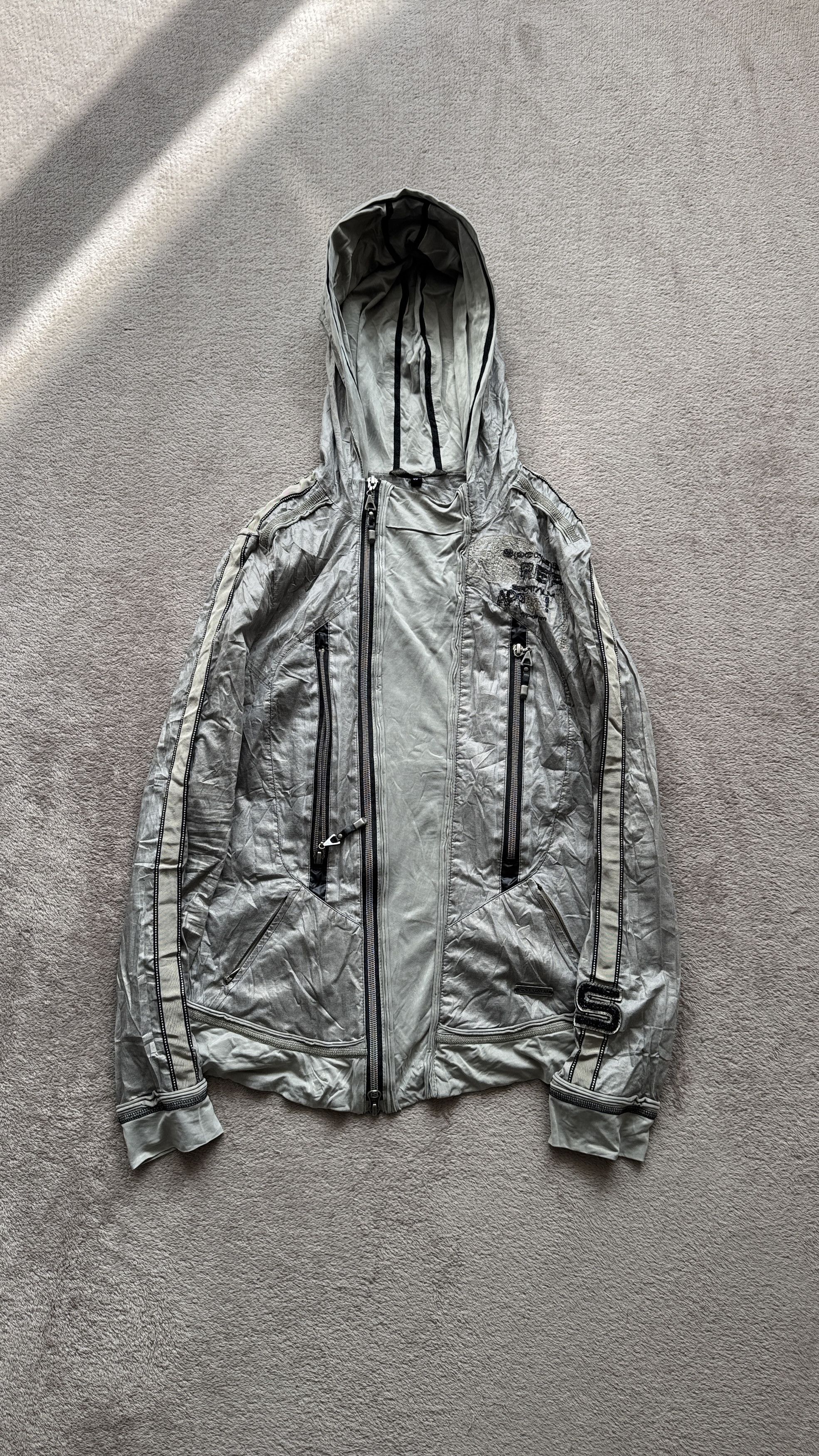 Y2K Sportalm Asymmetric Zip Hood Jacket LGB Versace if6was9