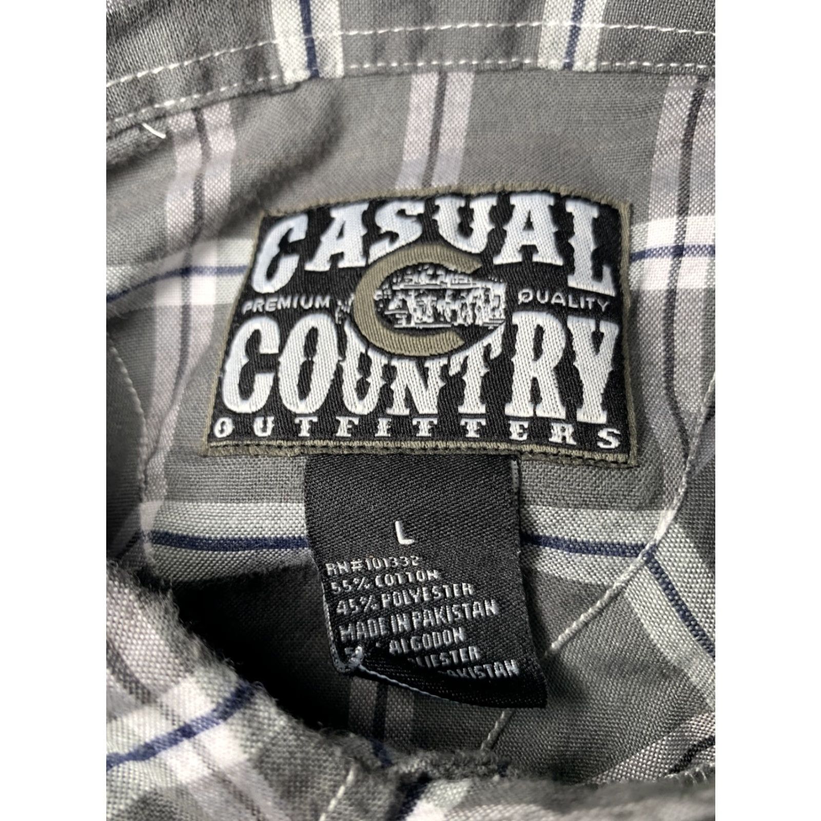 Vintage Western Shirt Casual Country Mens Short Sleeve Pearl Snap Plaid Gray Large Size Size US L / EU 52-54 / 3 - 5 Thumbnail