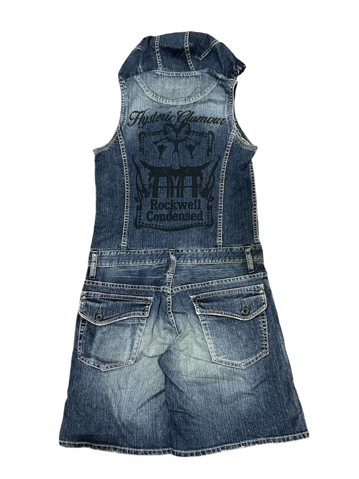Hysteric Glamour × Japanese Brand All-in-one denim jumpsuit short hoodie Size 26" / US 2 / IT 38 - 6 Thumbnail