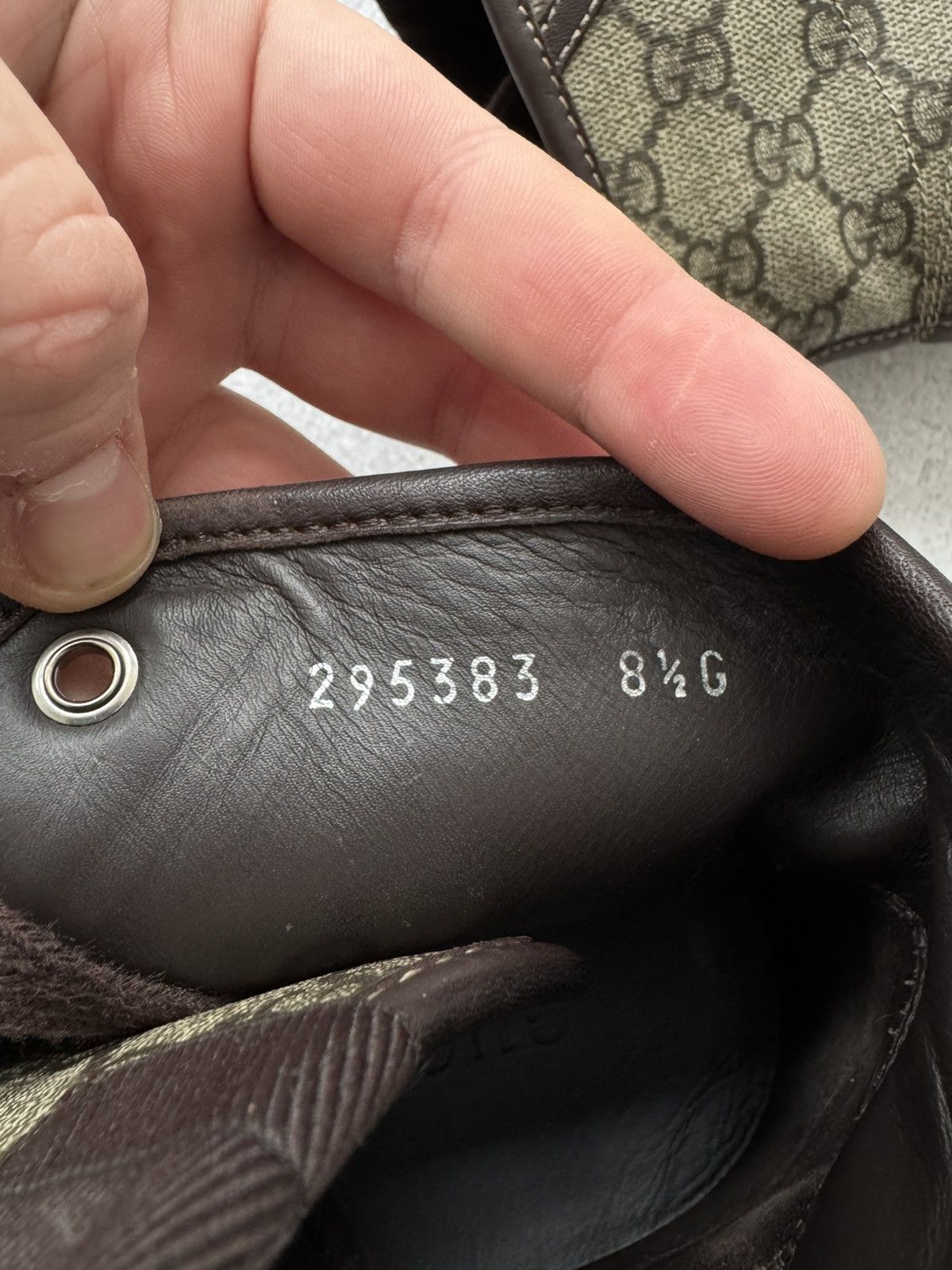 Vintage Vintage Gucci High Top GG Brown Monogram Leather Shoes Size US 8.5 / EU 41-42 - 20 Thumbnail