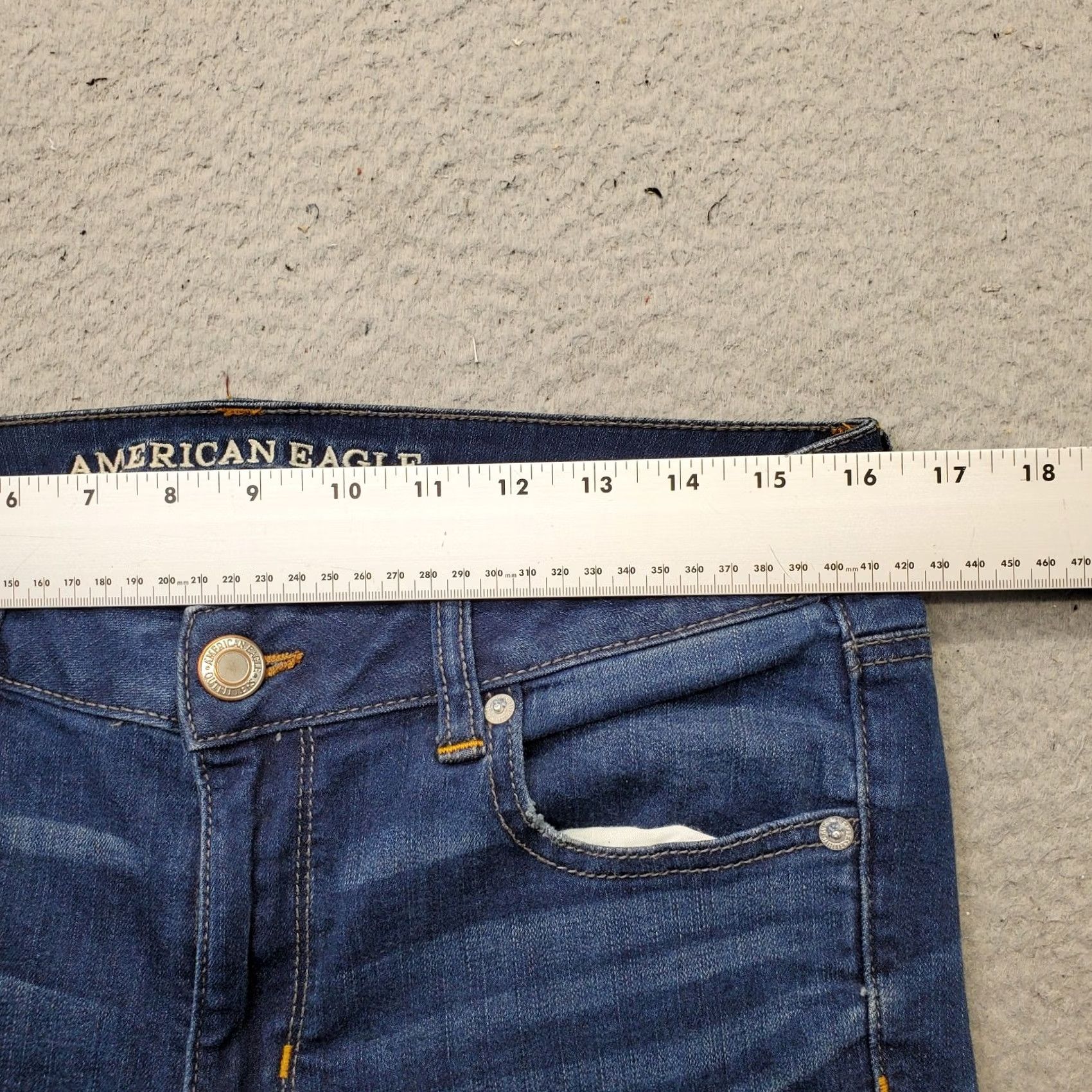 American Eagle Outfitters American Eagle Outfitters Jeans Womens 10 Blue Denim Super Stretch Straight Leg Size 32" / US 10 / IT 46 - 6 Thumbnail