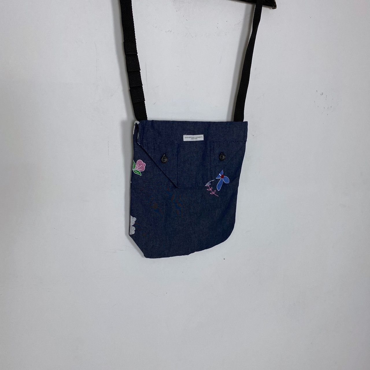 Engineered Garments INDIGO DENIM FLORAL EMBROIDERY SHOULDER POUCH Size ONE SIZE - 3 Thumbnail