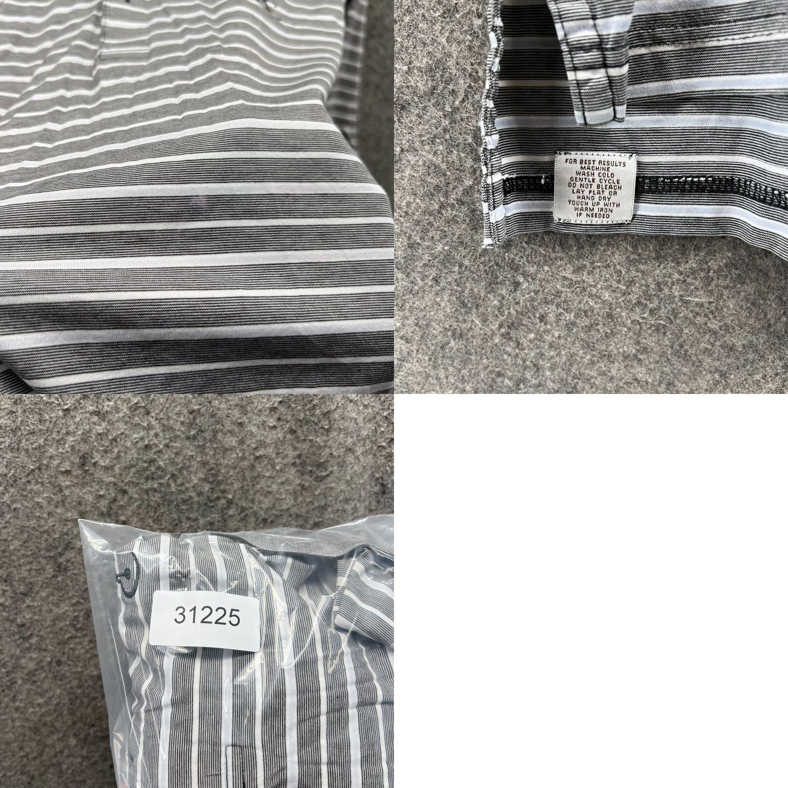 Peter Millar Peter Millar Polo Shirt Mens Large Gray White Striped Cotton Embroidered Golf Size US L / EU 52-54 / 3 - 8 Thumbnail