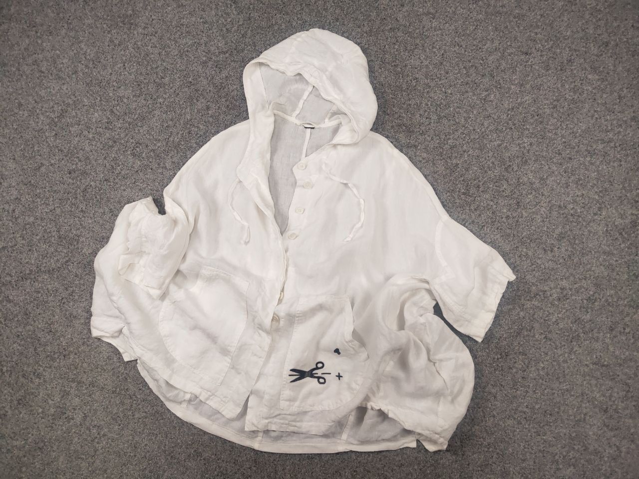 Rundholz Rundholz Asymmetric Button White linen Oversized Jacket Size M / US 6-8 / IT 42-44 - 3 Thumbnail