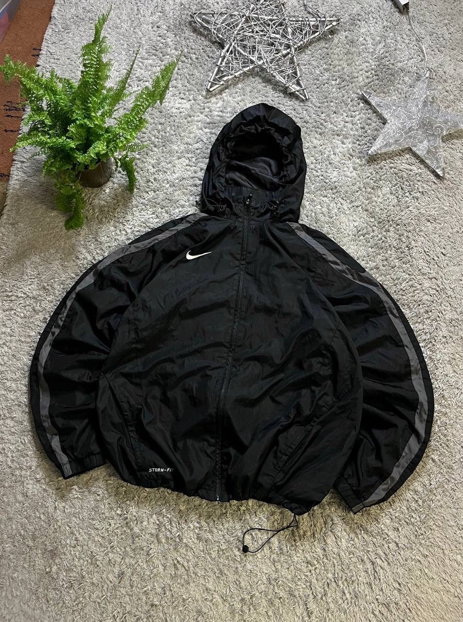 Nike × Vintage OOs Nike Vintage Jacket Nylon Swoosh Hooded Drill Size US L / EU 52-54 / 3 - 2 Thumbnail