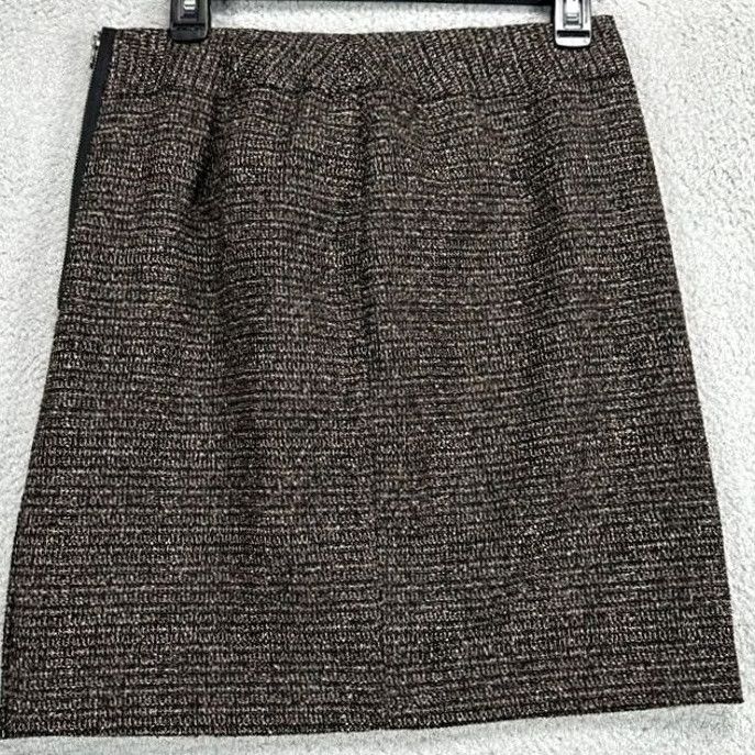 Vintage Halogen Skirt Womens 6 Brown Mini Geometric Straight Side Zip EUC Vintage No Size 28" / US 6 / IT 42 - 3 Thumbnail