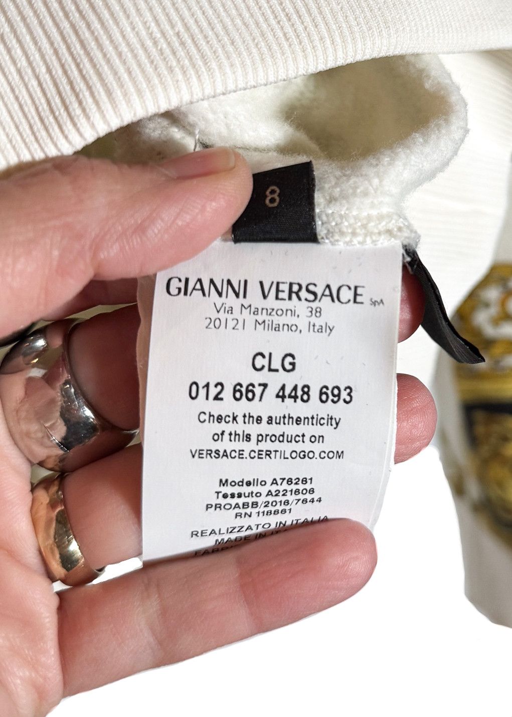 Versace Versace Coupe Des Dieux Ivory Sweatshirt Size M / US 6-8 / IT 42-44 - 8 Thumbnail