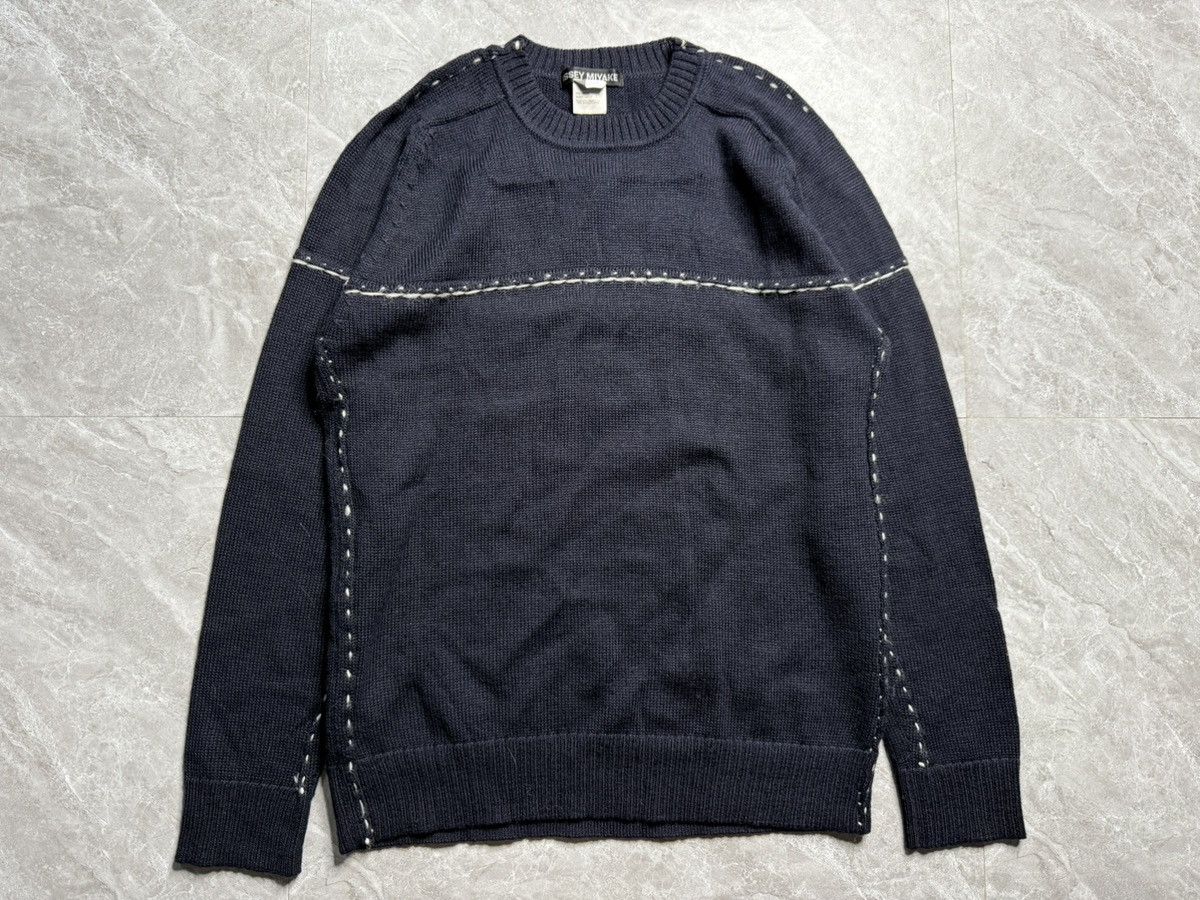 Issey Miyake Issey Miyake F/W 16 Contrast Stitch Detail Wool Knit Sweater Size US L / EU 52-54 / 3 - 1 Thumbnail