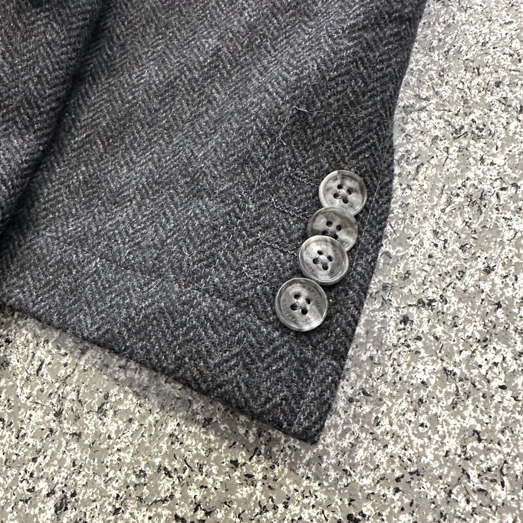 Joseph Abboud Joseph Abboud Blazer Mens XXL Grey Herringbone Tweed Sport Coat Two-Button Elbow Patch Wool Polyester Size 48R - 2 Thumbnail