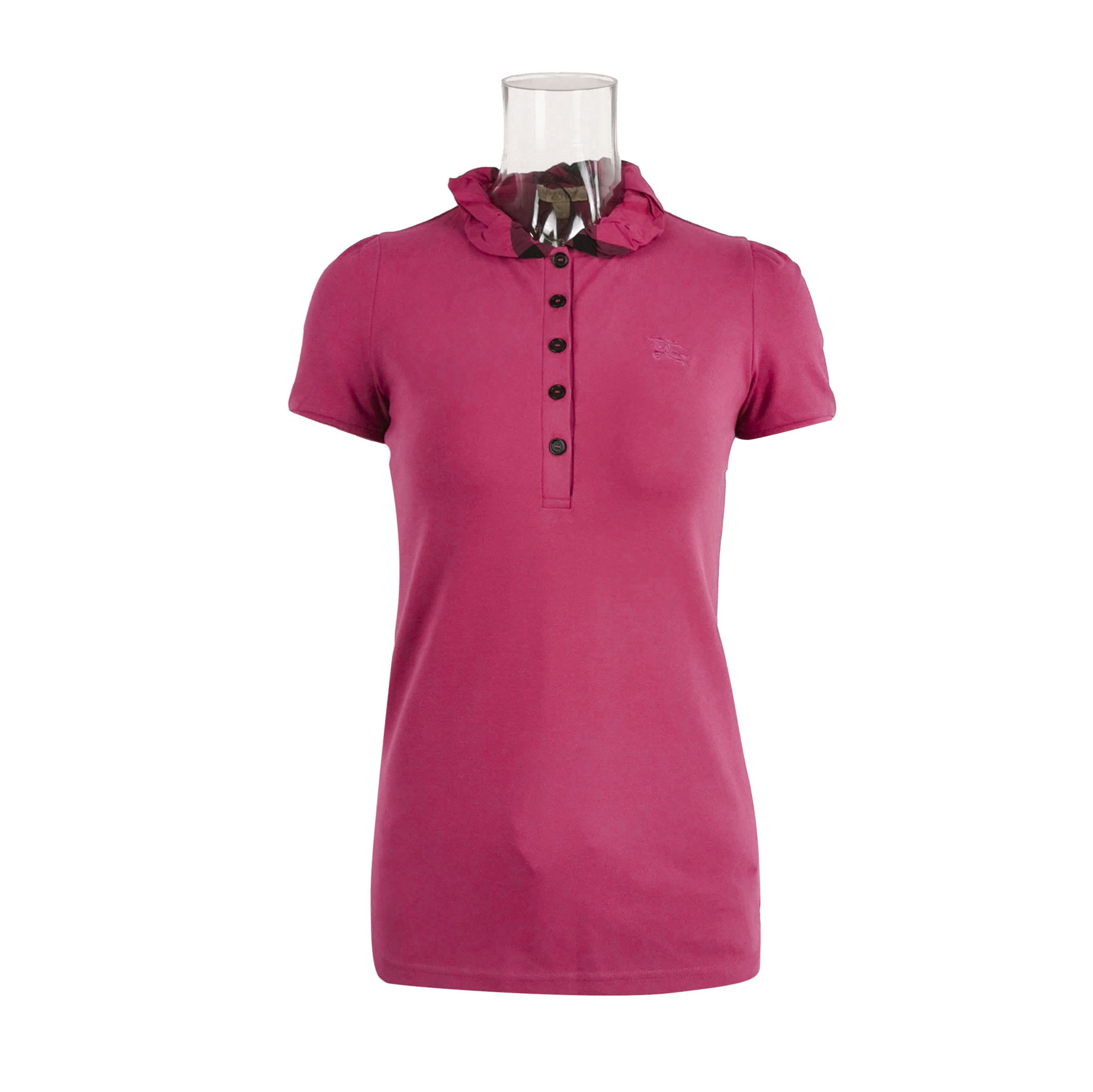 Burberry Burberry Brit Pink Cotton Logo T-Shirt 0079 Size US XS / EU 42 / 0 - 1 Thumbnail