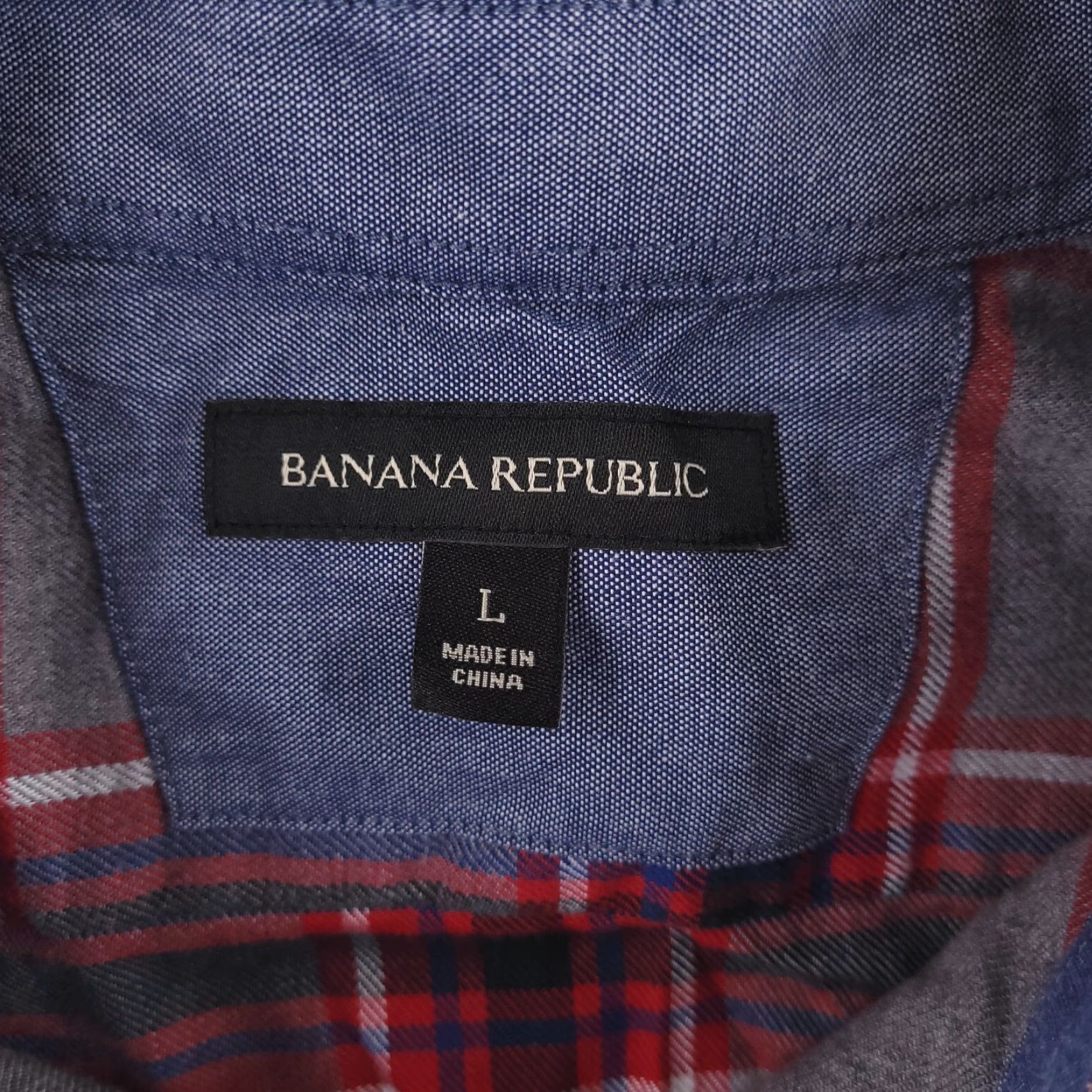 Banana Republic VINTAGE Banana Republic Shirt Mens Large Plaid Gray Long Sleeve Flannel 100% Cotton Size US L / EU 52-54 / 3 - 4 Thumbnail
