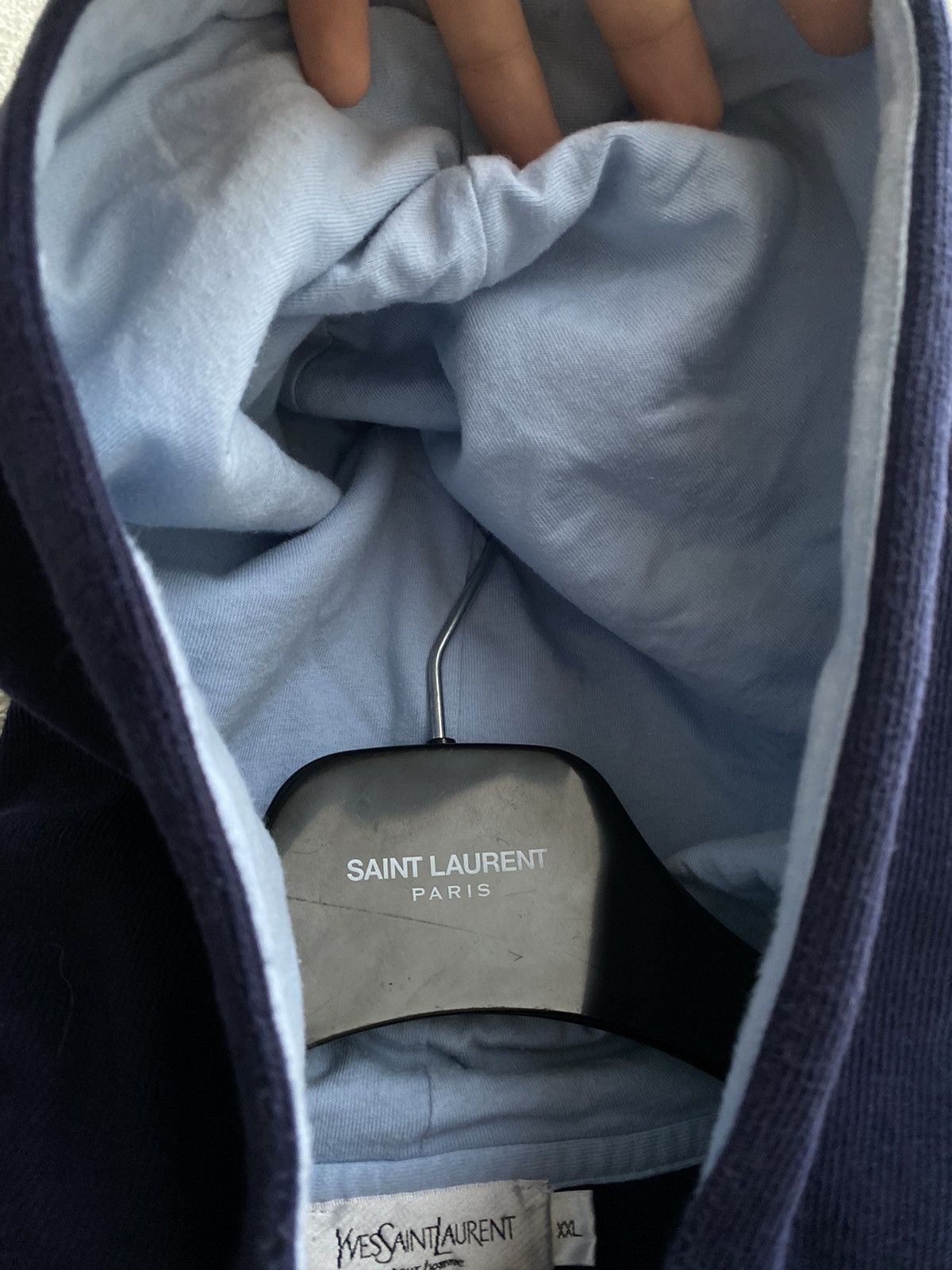 Yves Saint Laurent YSL Hoodie Zip YSL Sweatshirt Navy Size US XL / EU 56 / 4 - 10 Thumbnail