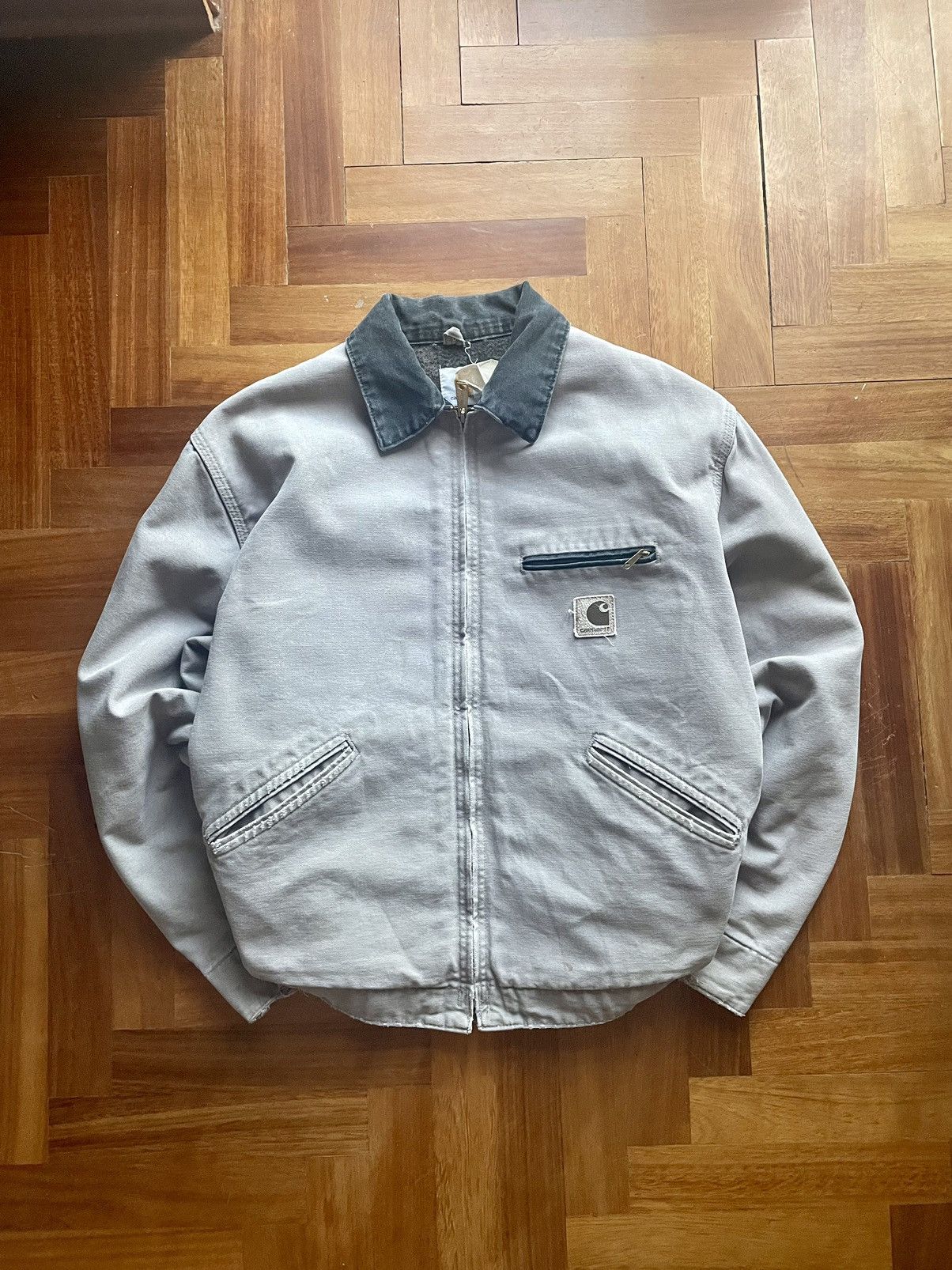 Vintage carhartt j76 cmt j97 grey white cream vintage detroit ...