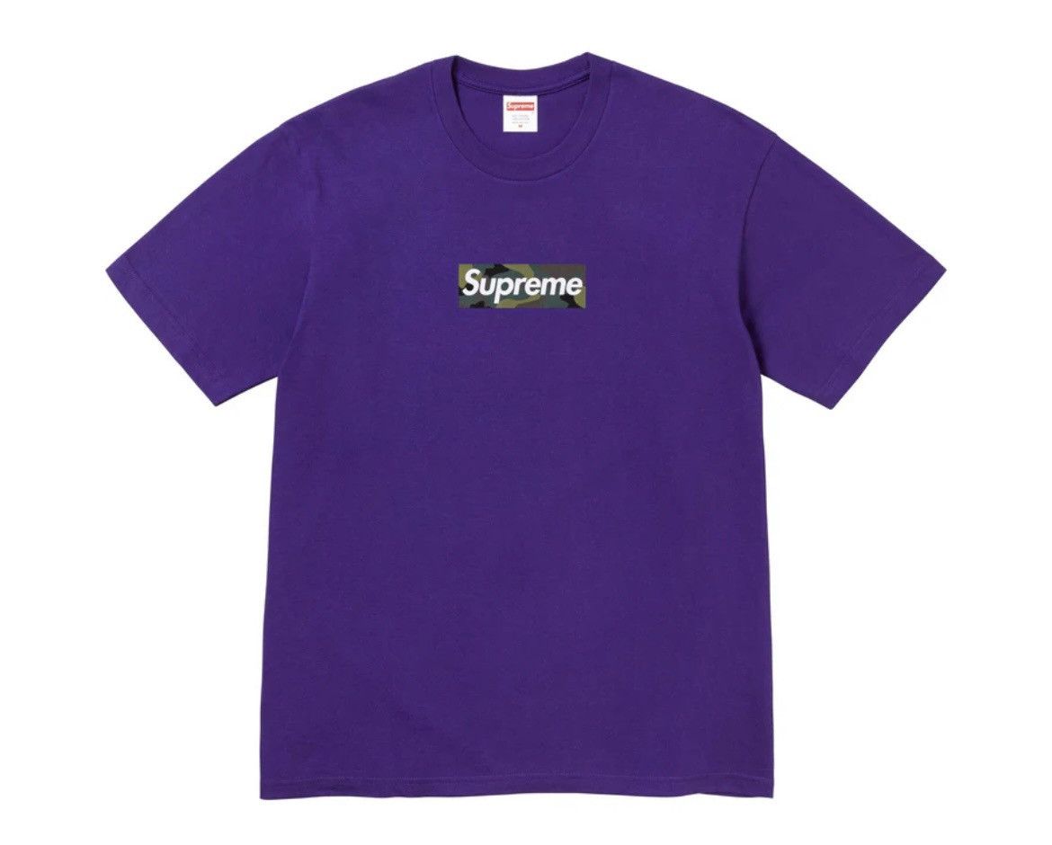 Supreme Purple Box Logo Tee | Grailed