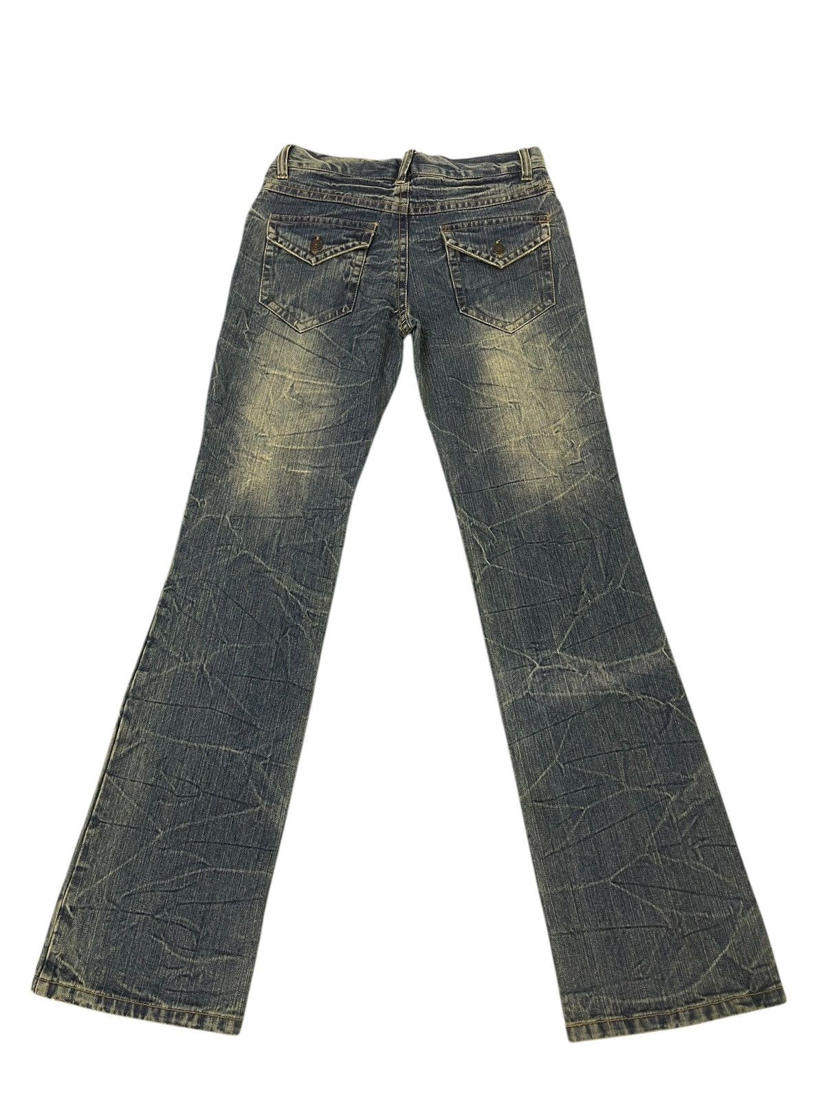 Japanese Brand New Flare Jeans Ghetto Distress Low Rise Boot Cut 1🟦0 Size US 31 - 10 Thumbnail