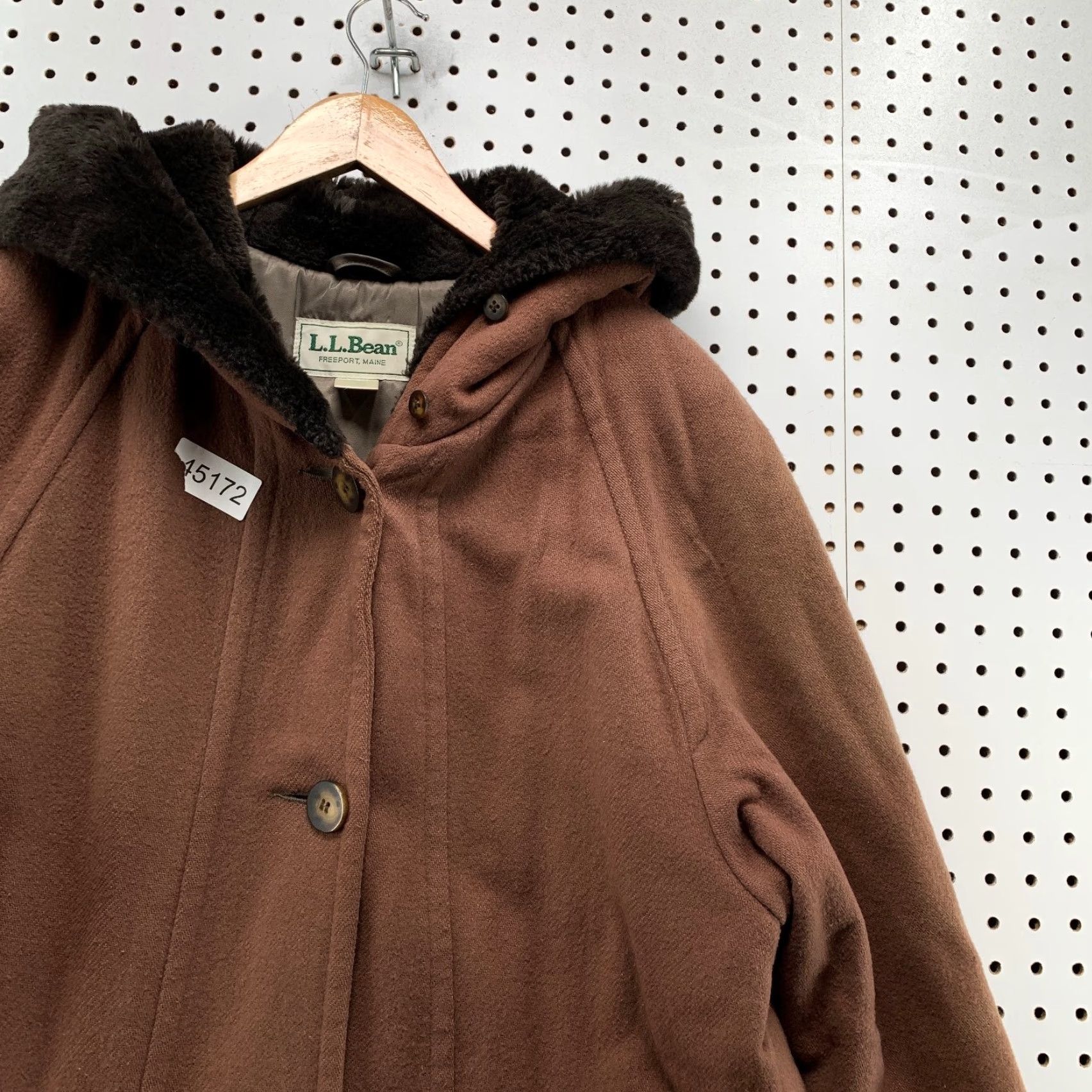 Vintage VINTAGE L.L.Bean Coat Wool Alpaca Brown Insulated Faux Fur Hood Women M Size M / US 6-8 / IT 42-44 - 5 Thumbnail