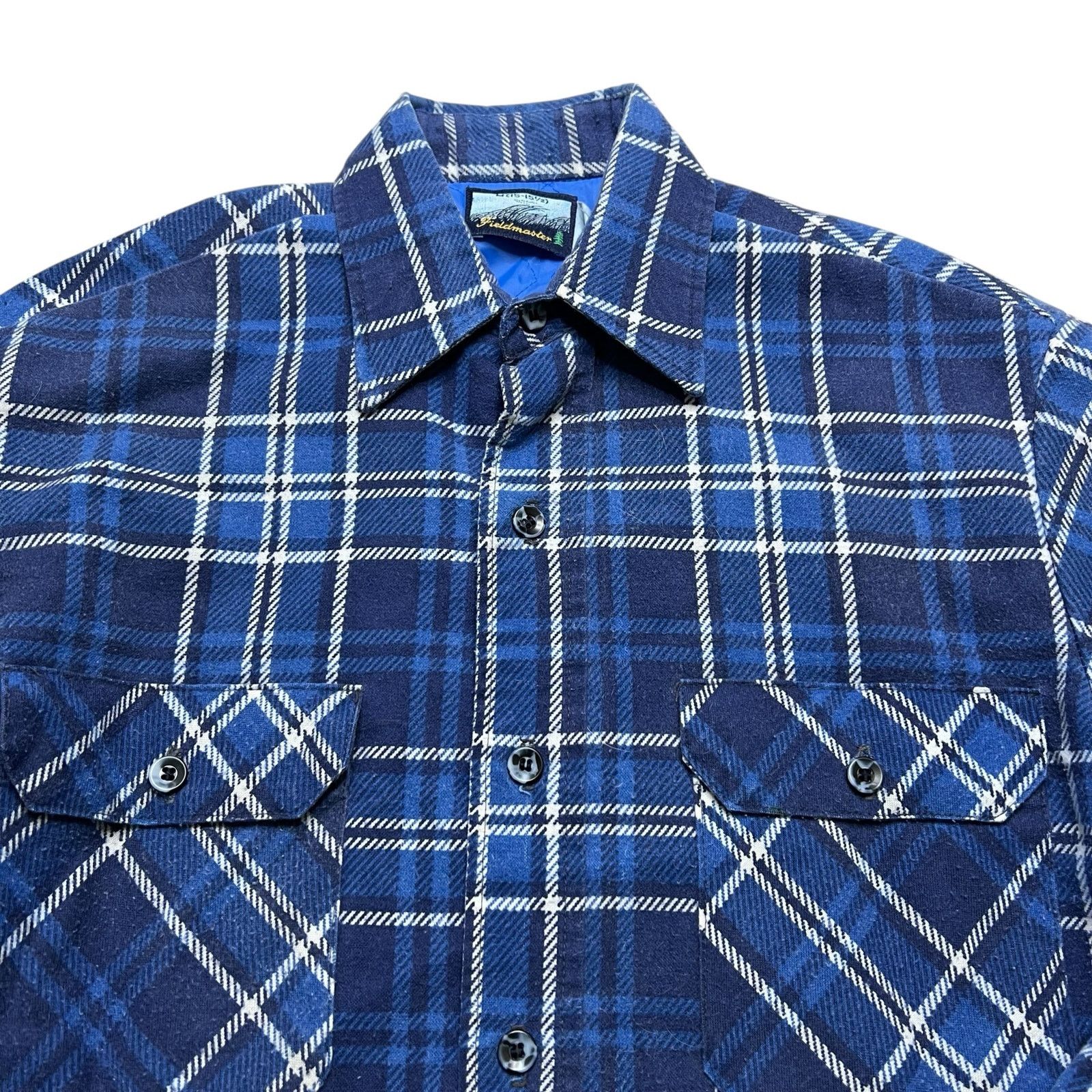 Fieldmaster Vintage Fieldmaster Blue Plaid Quilted Lined Flannel Medium Size US M / EU 48-50 / 2 - 3 Thumbnail