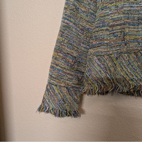 Laura Ashley Laura Ashley Multicolored Striped Fringed Tweed Jacket With Size S / US 4 / IT 40 - 2 Thumbnail