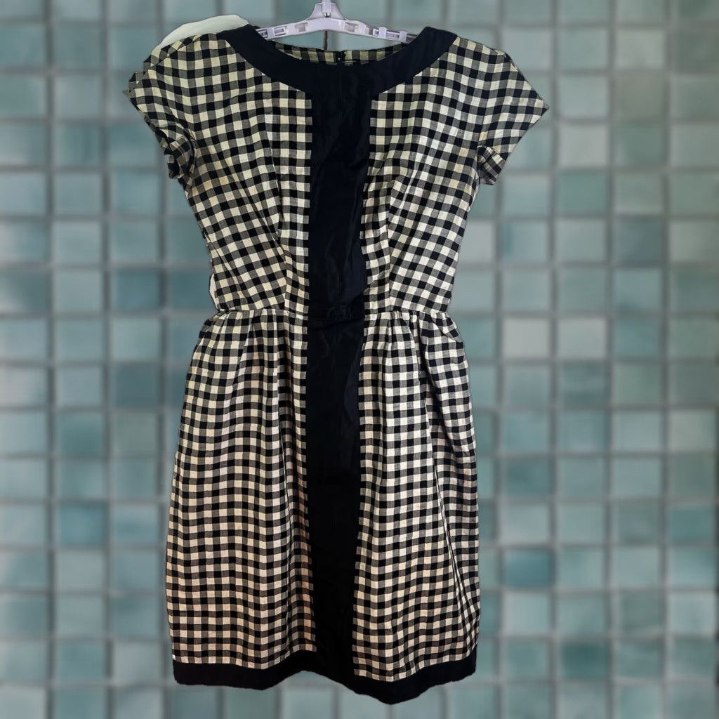Vintage VINTAGE Suzy Perette 1950s Dress Womens Size 16 Black/White Gingham Shift Business Size 4XL / US 24-26 - 1 Thumbnail