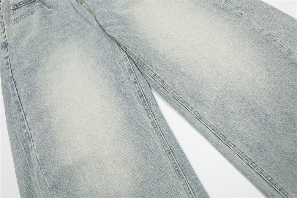 Japanese Brand × Jean Men's loose wide-leg punk distressed washed scimitar jeans Size US 34 / EU 50 - 6 Thumbnail