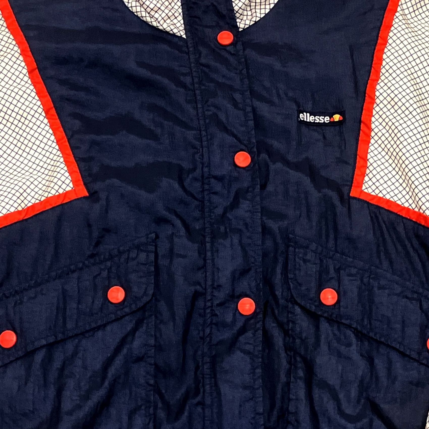Ellesse VINTAGE Ellesse Jacket Medium Navy Red Shell Windbreaker 90s Full Zip Mens Size M / US 6-8 / IT 42-44 - 2 Thumbnail