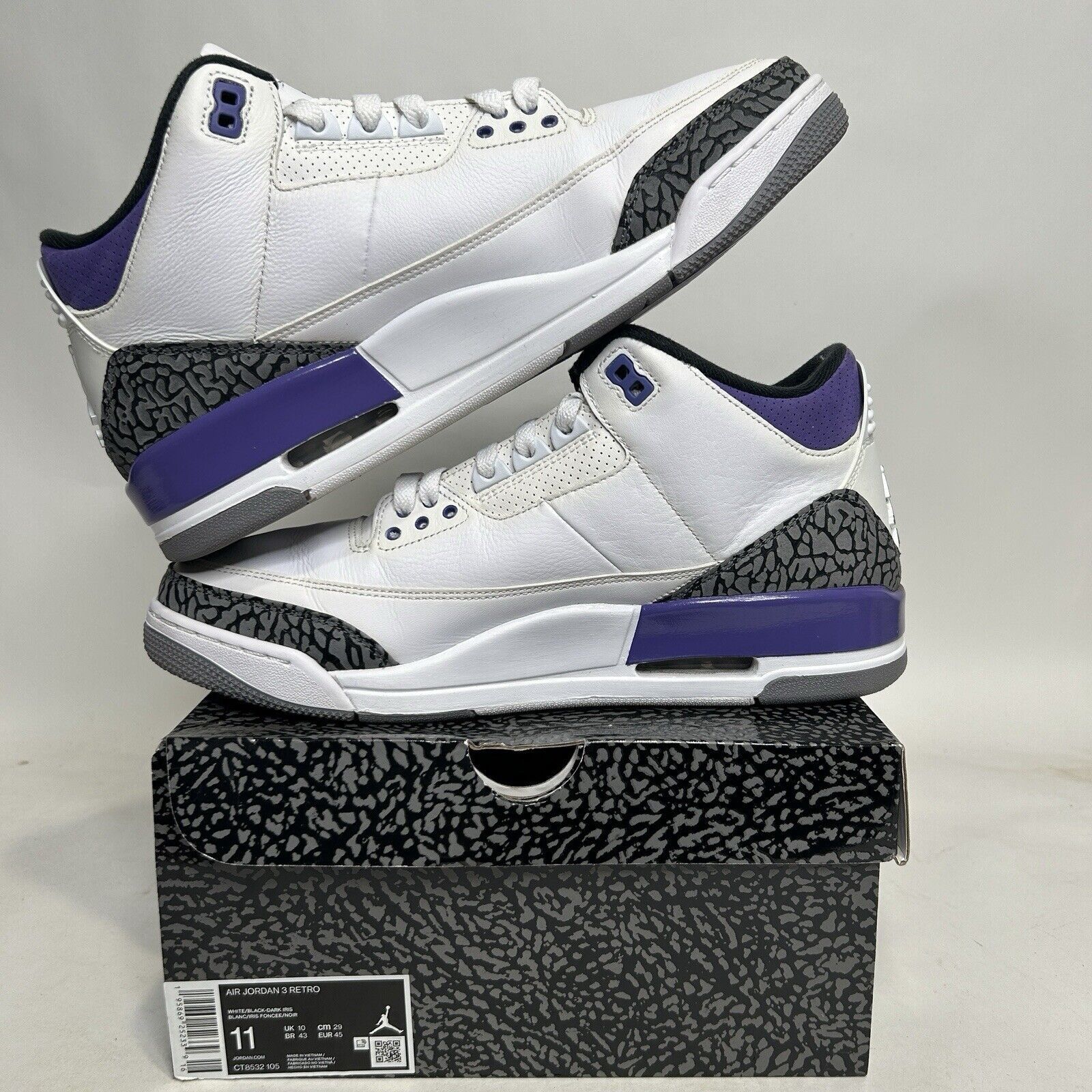 Nike Nike Air Jordan 3 Retro “Dark Iris” 2024 Size US 11 / EU 44 - 2 Thumbnail