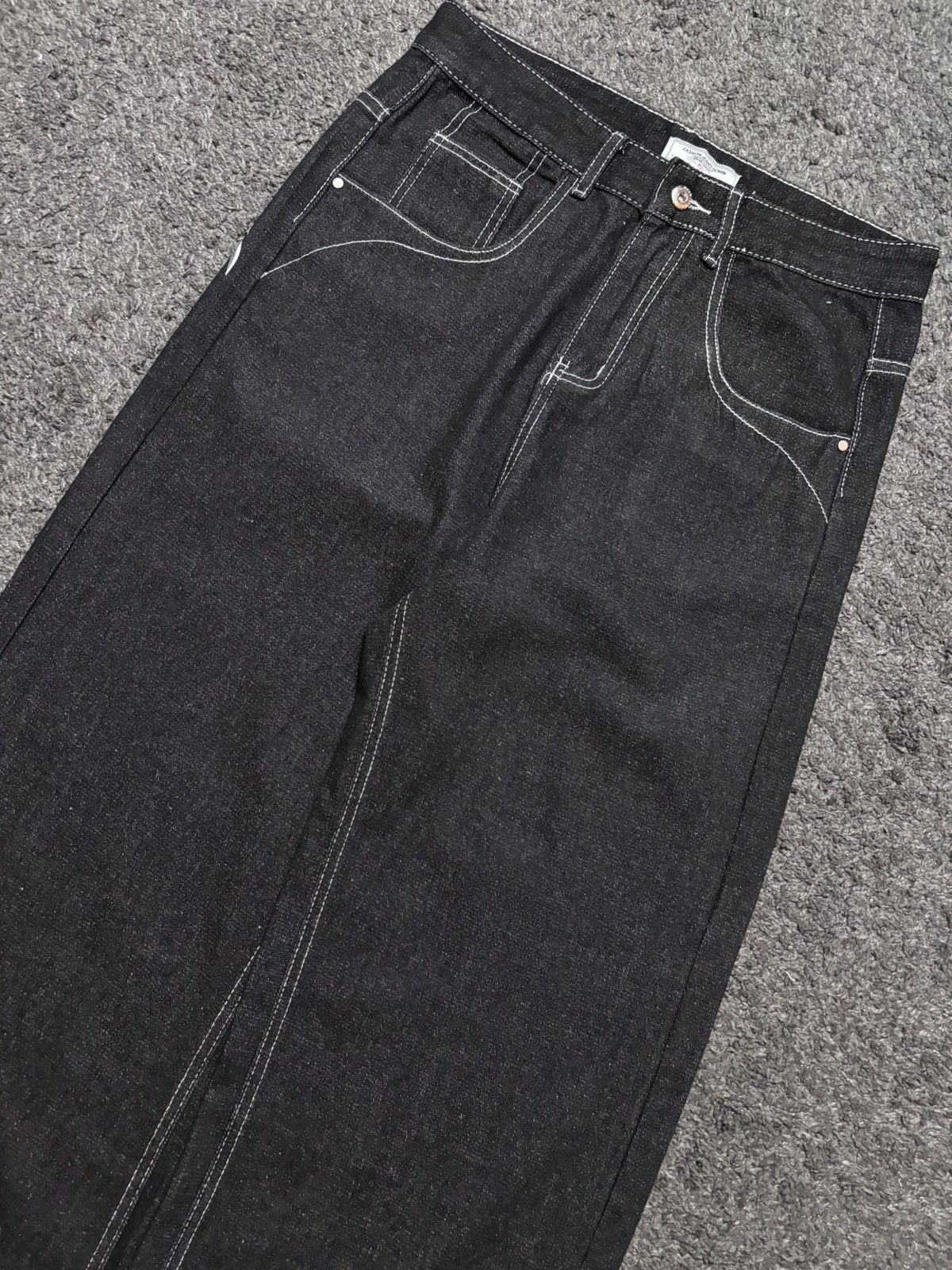 Jean × Vintage Vintage rare tribal angel wings cross red black baggy jeans Size US 33 - 13 Thumbnail