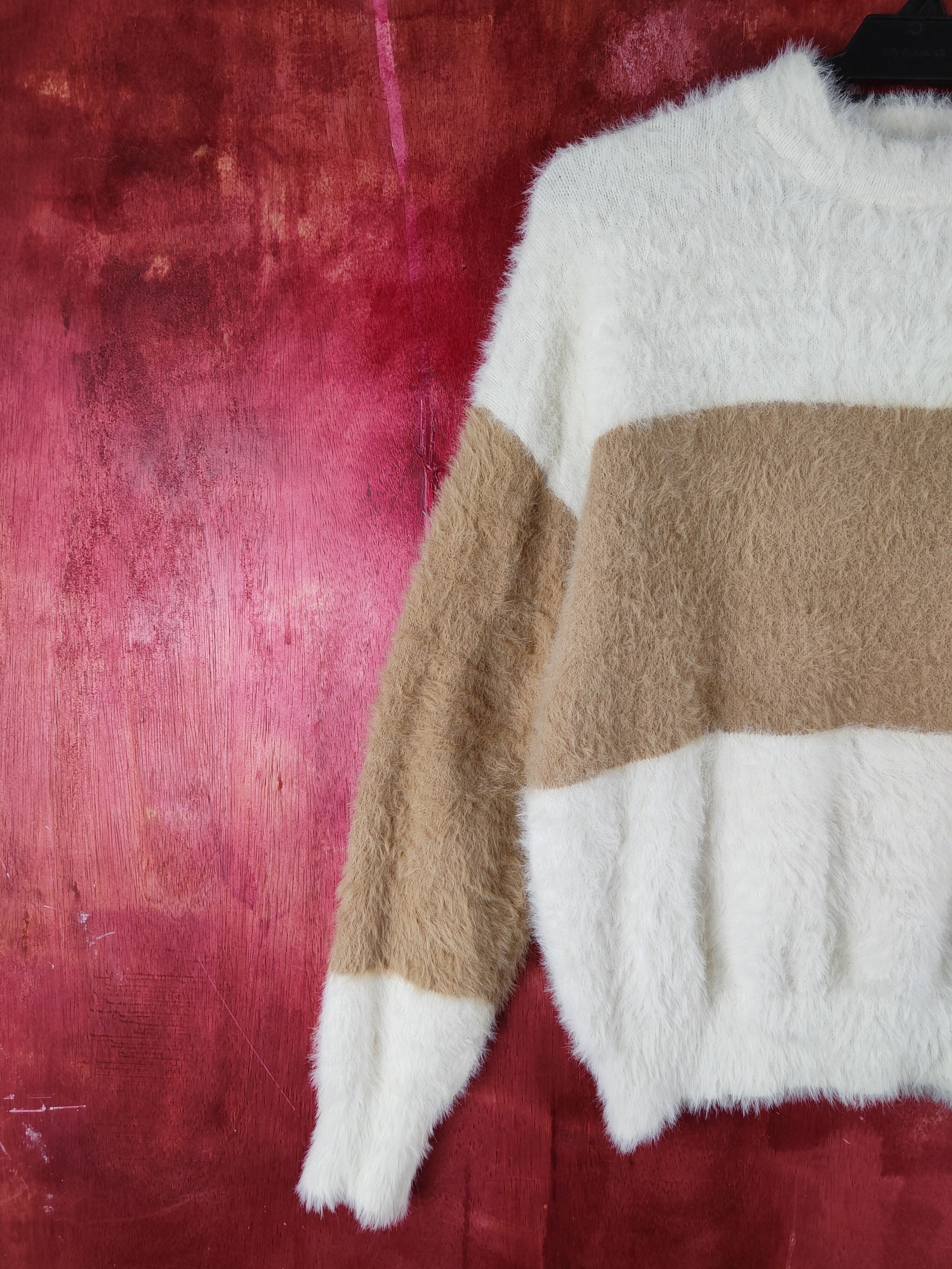 Japanese Brand × Vintage Rope Picnic Brown Shag Shaggy Fur Mohair Knitwear #S2191 Size S / US 4 / IT 40 - 3 Thumbnail