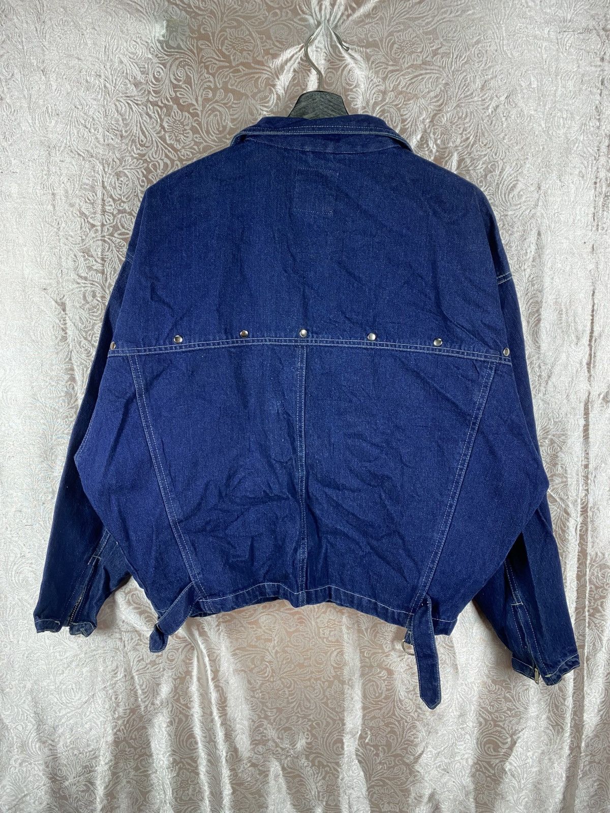 Japanese Brand Vintage WORDS WORTH Denim Cropped Jacket Blue Zipper Utility Size M / US 6-8 / IT 42-44 - 11 Thumbnail