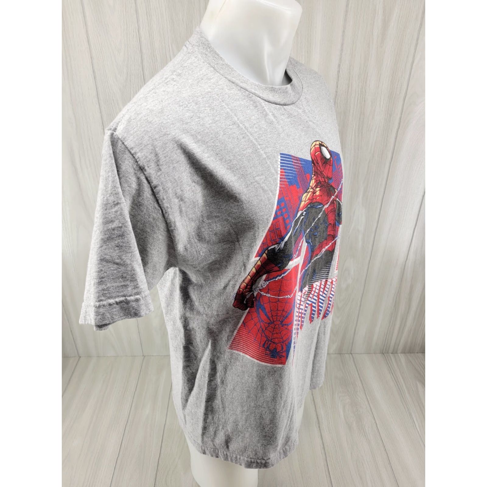 Vintage Marvel Spider-Man T-Shirt Mens L Gray Bravery Graphic Short Sleeve Shirt Size US L / EU 52-54 / 3 - 6 Thumbnail