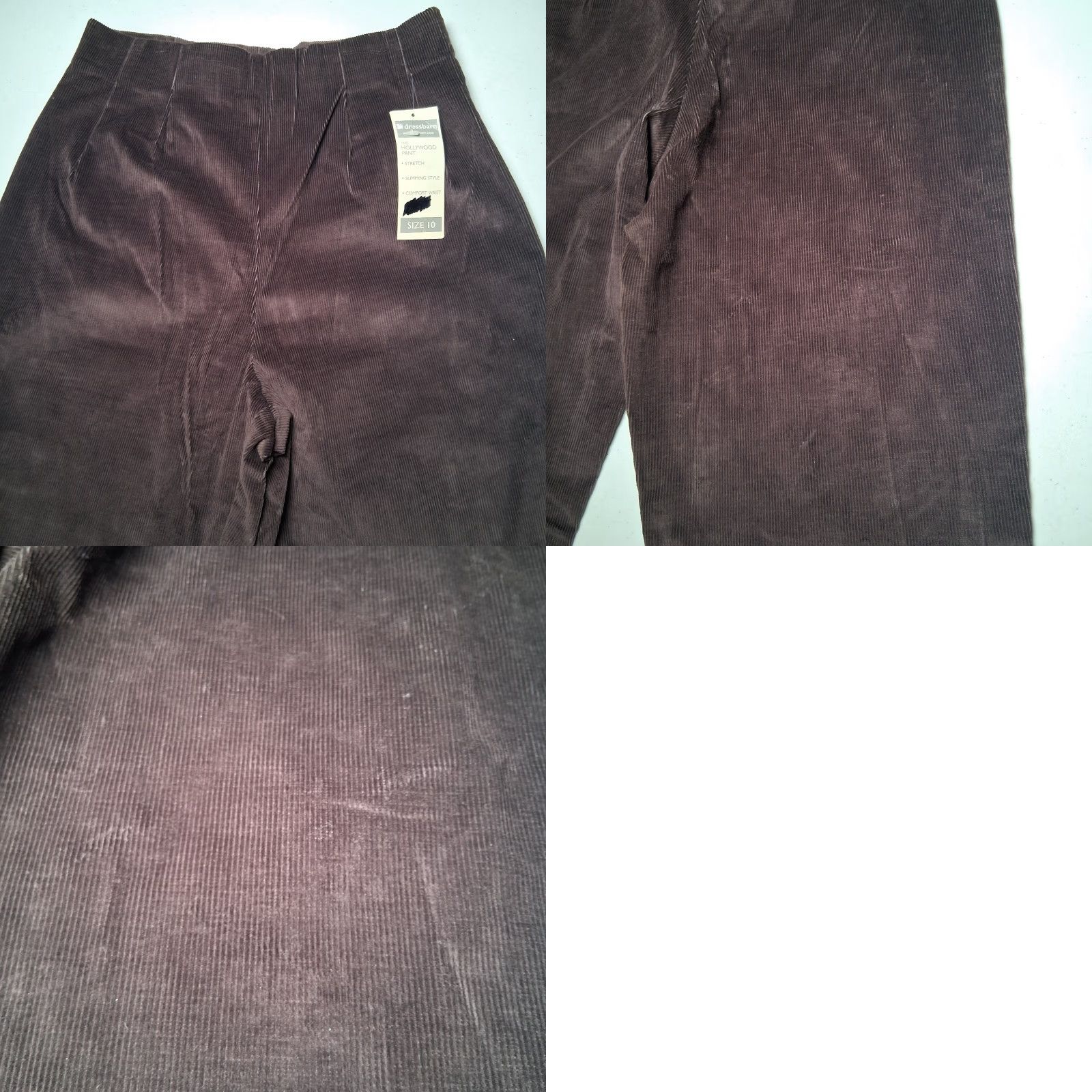 Vintage VINTAGE Dressbarn Corduroy Hollywood Pants Women 10 Brown Stretch Elastic Read Size 32" / US 10 / IT 46 - 9 Thumbnail