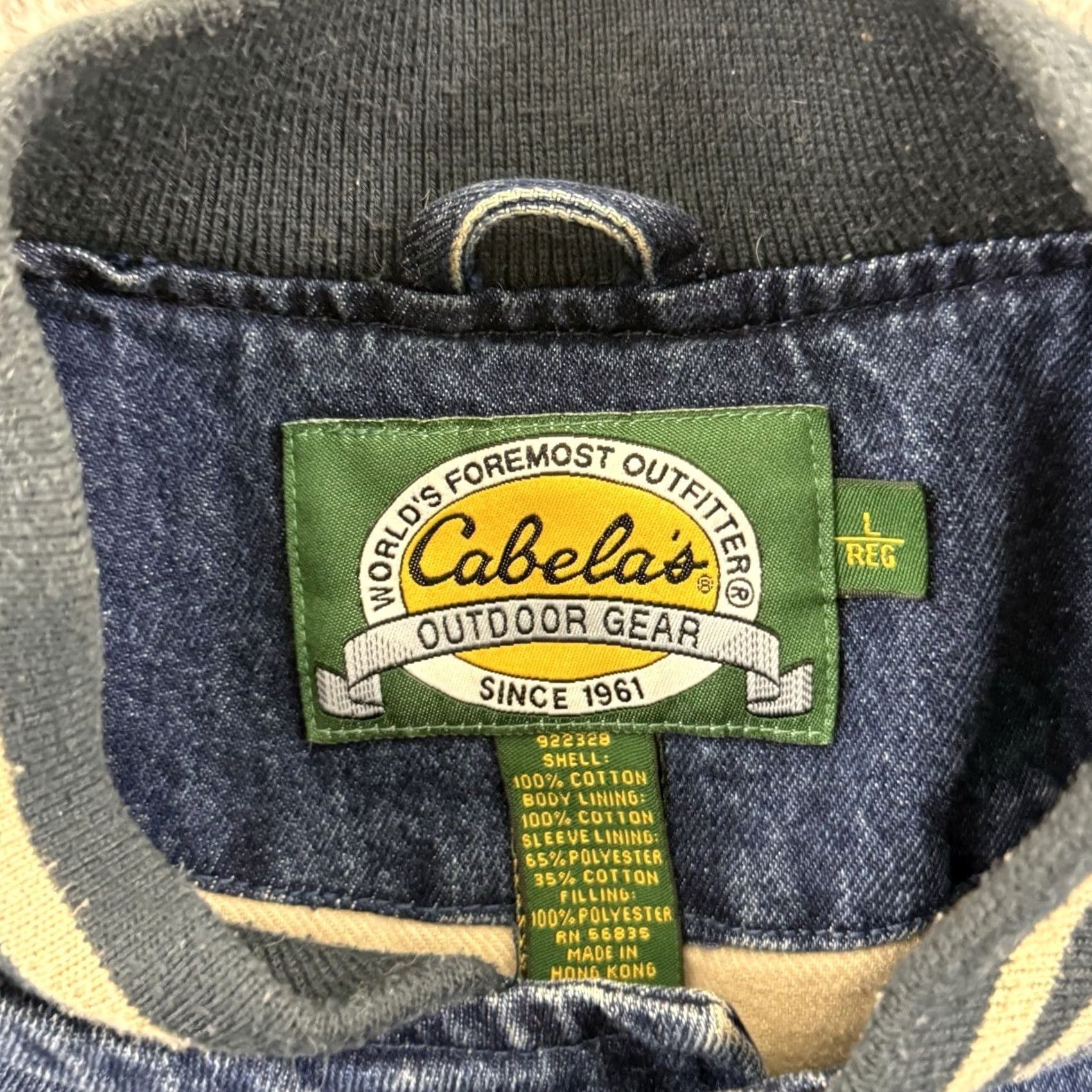 Vintage VINTAGE Cabela's Jacket Men Large Blue Denim 90s Lined Snap Button Grunge Outdoor Jacket Size US L / EU 52-54 / 3 - 6 Thumbnail