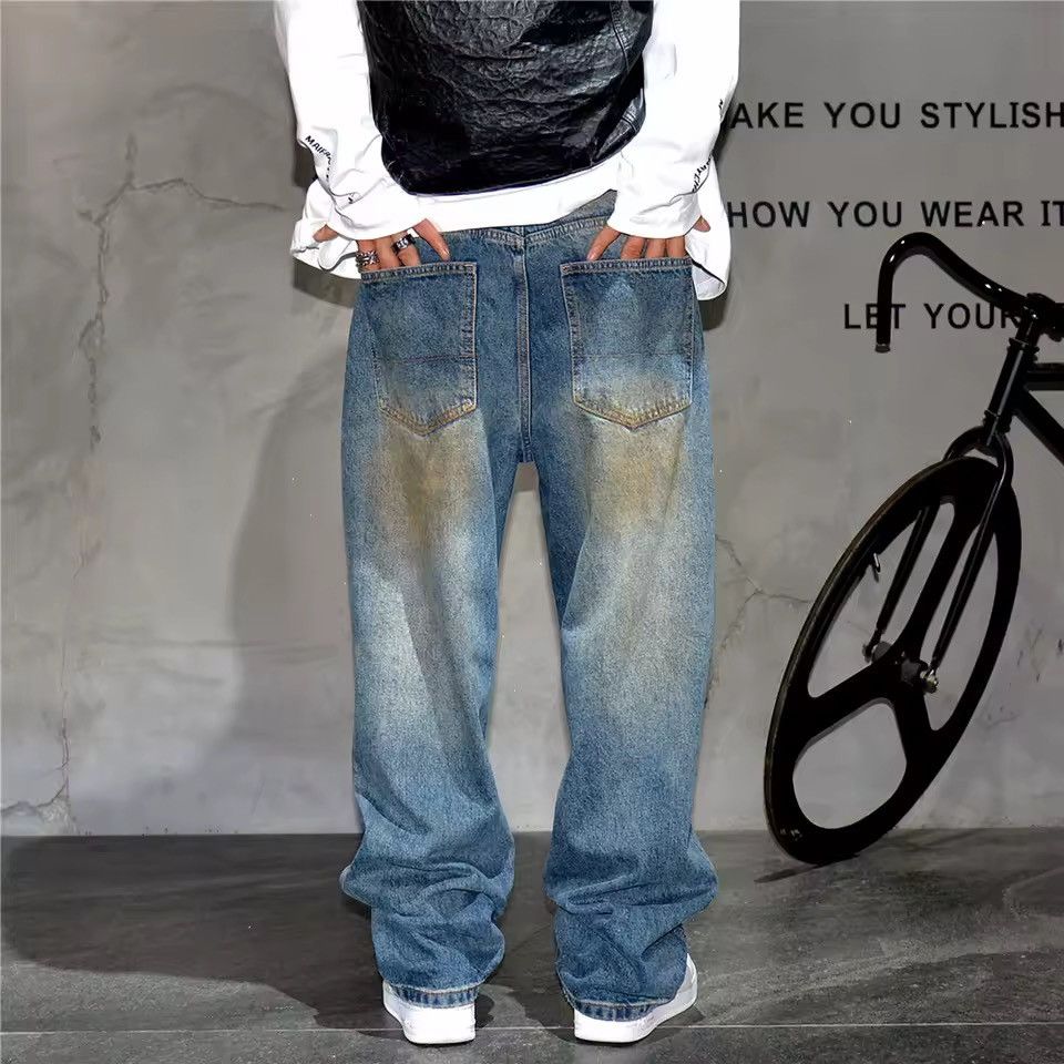 Jean Washed Designer Streetwear Hole Hip Hop Jeans Y2k Pants Size US 34 / EU 50 - 8 Thumbnail