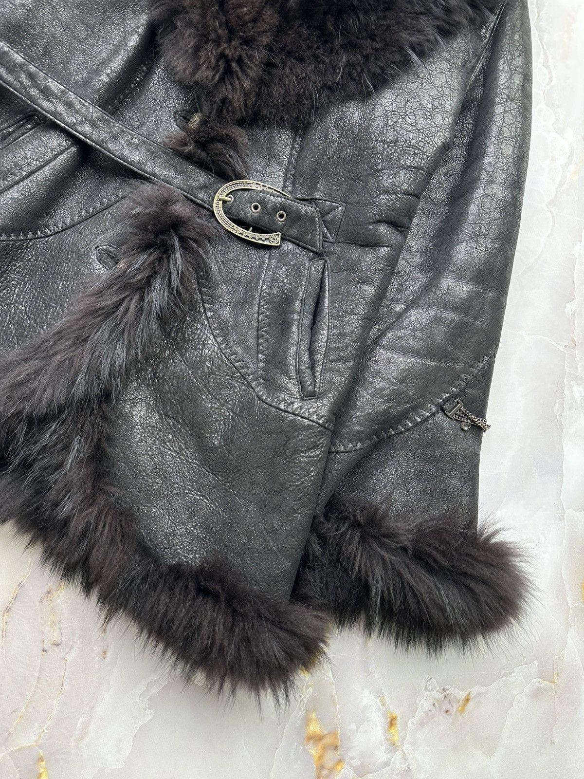 Japanese Brand Vintage Sheepskin Coat (E1) Size L / US 10 / IT 46 - 5 Thumbnail