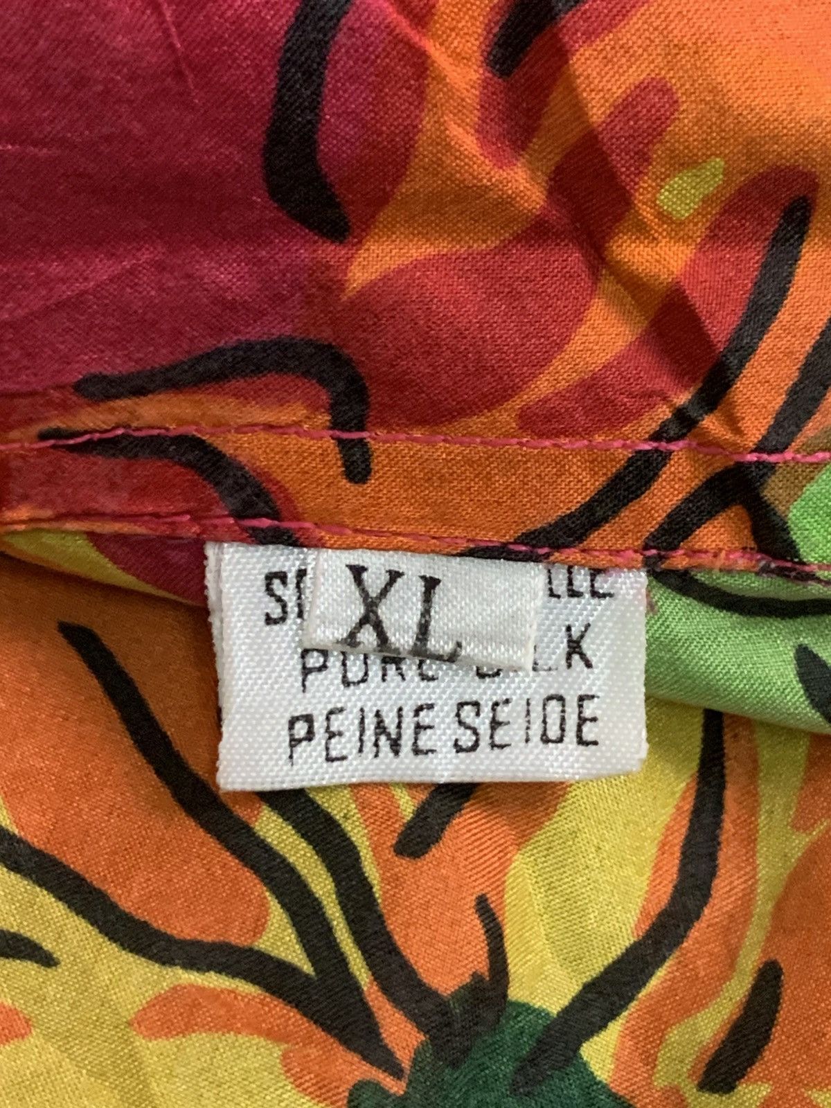 SikSilk Rare Design Vintage 100% Silk Short-Sleeve Tropical Floral Size XL / US 12-14 / IT 48-50 - 4 Thumbnail