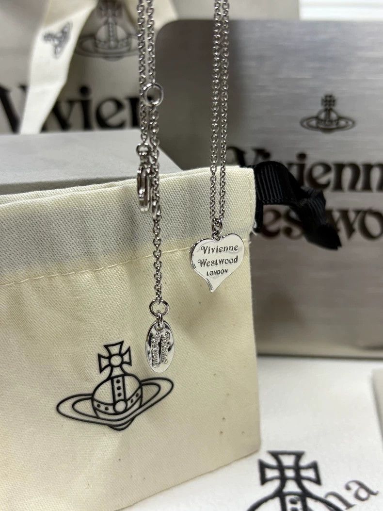 Vivienne Westwood Vivienne Westwood Blue and purple fritillary heart necklac Size ONE SIZE - 4 Thumbnail