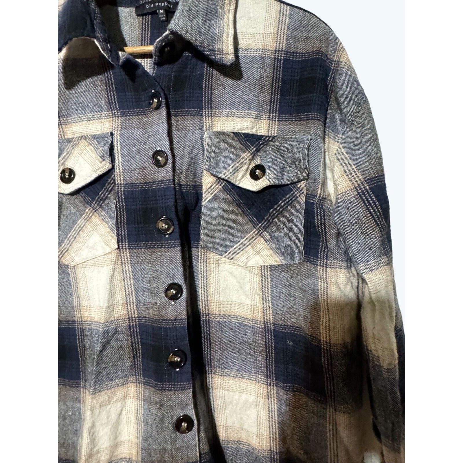 Other Blu Pepper Shacket Medium Plaid Shirt Jacket Size M / US 6-8 / IT 42-44 - 4 Thumbnail