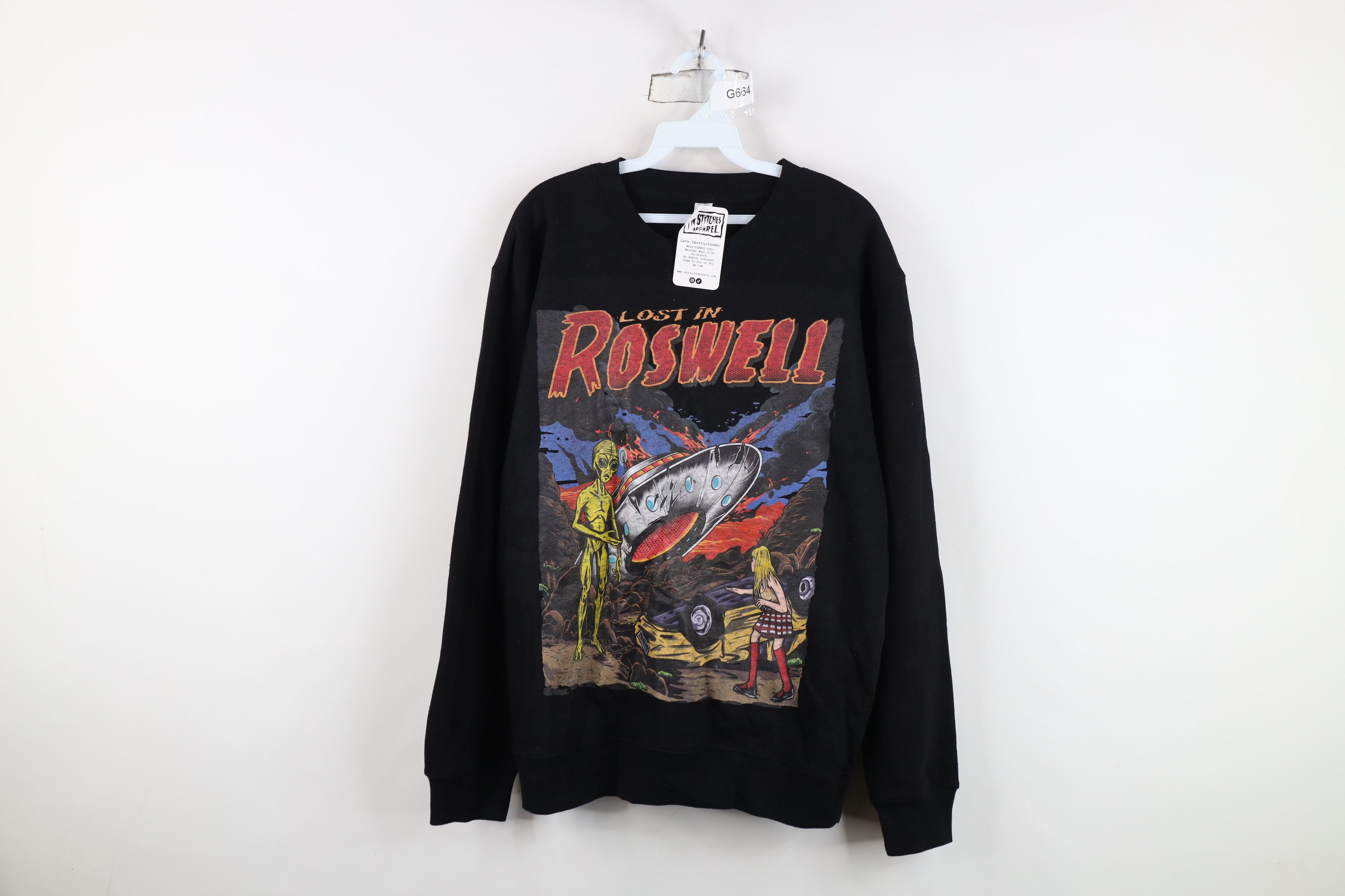 Vintage Y2K Streetwear Roswell Alien Crewneck Sweatshirt Black Size US M / EU 48-50 / 2 - 1 Thumbnail